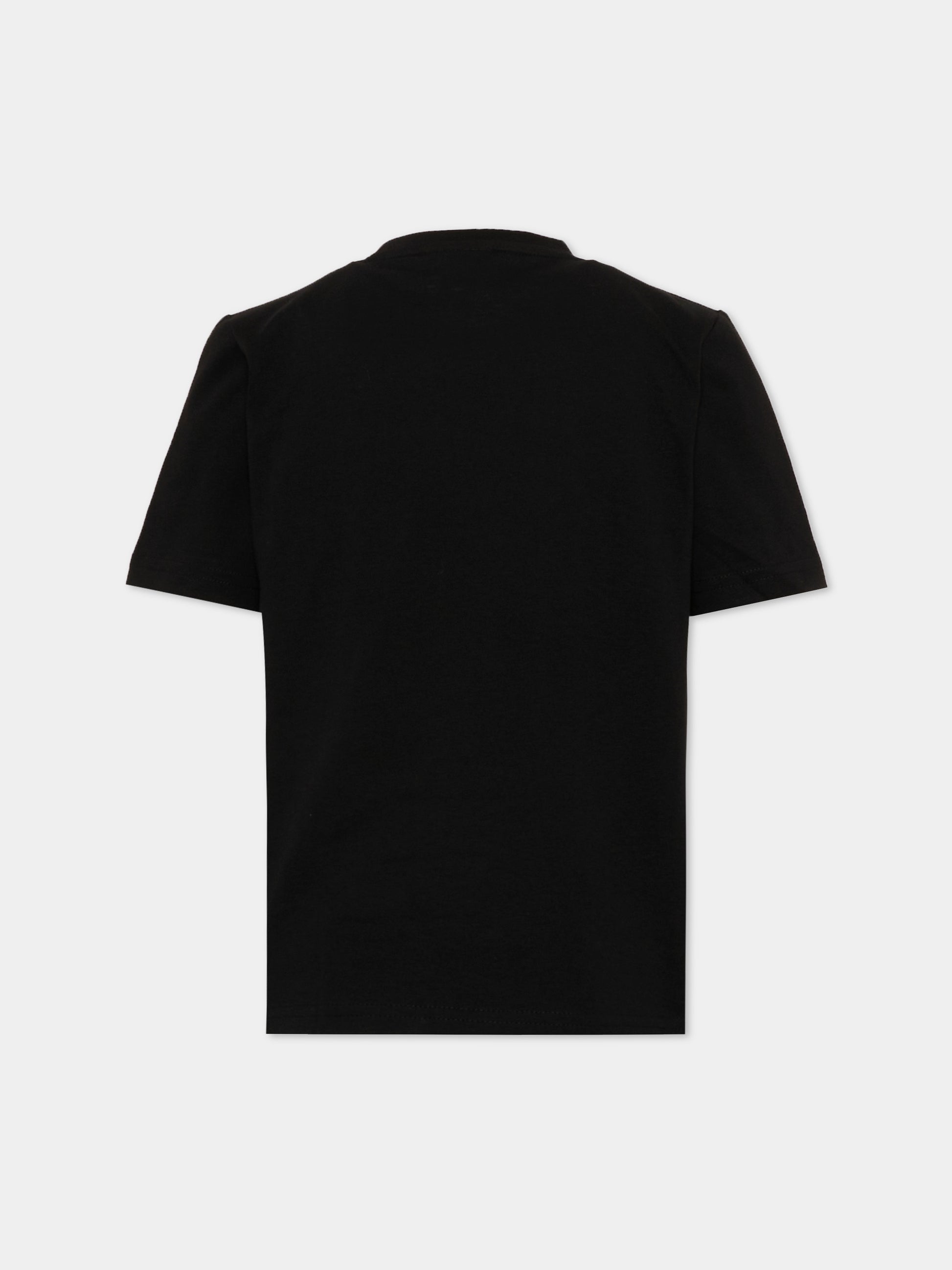 T-Shirt nera per bambino con logo,Boss,J52038 09B