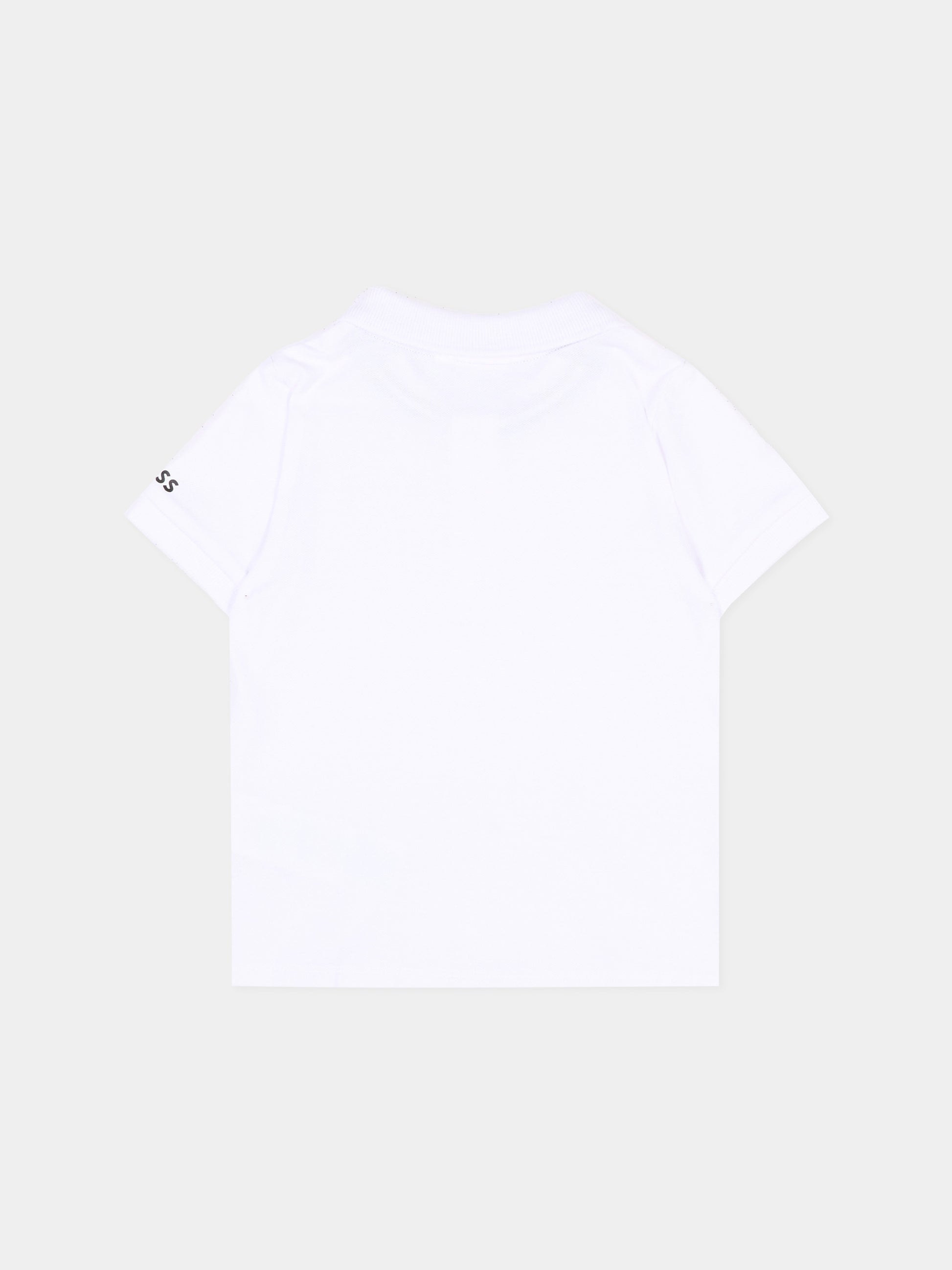 Polo bianca per neonato con logo,Boss,J52100 10P