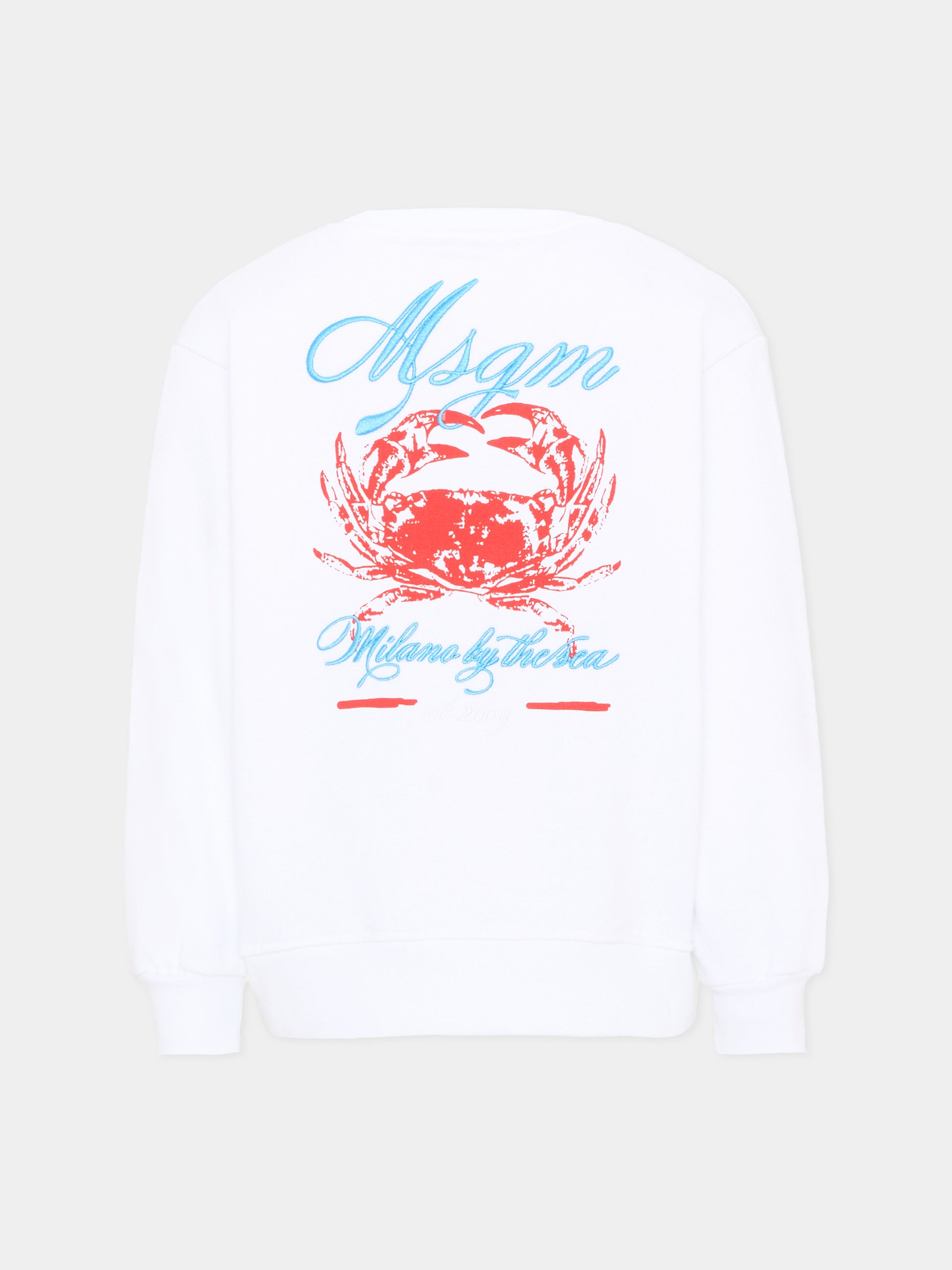 Felpa bianca per bambino con granchio,Msgm Kids,S6MSJBSW294 001