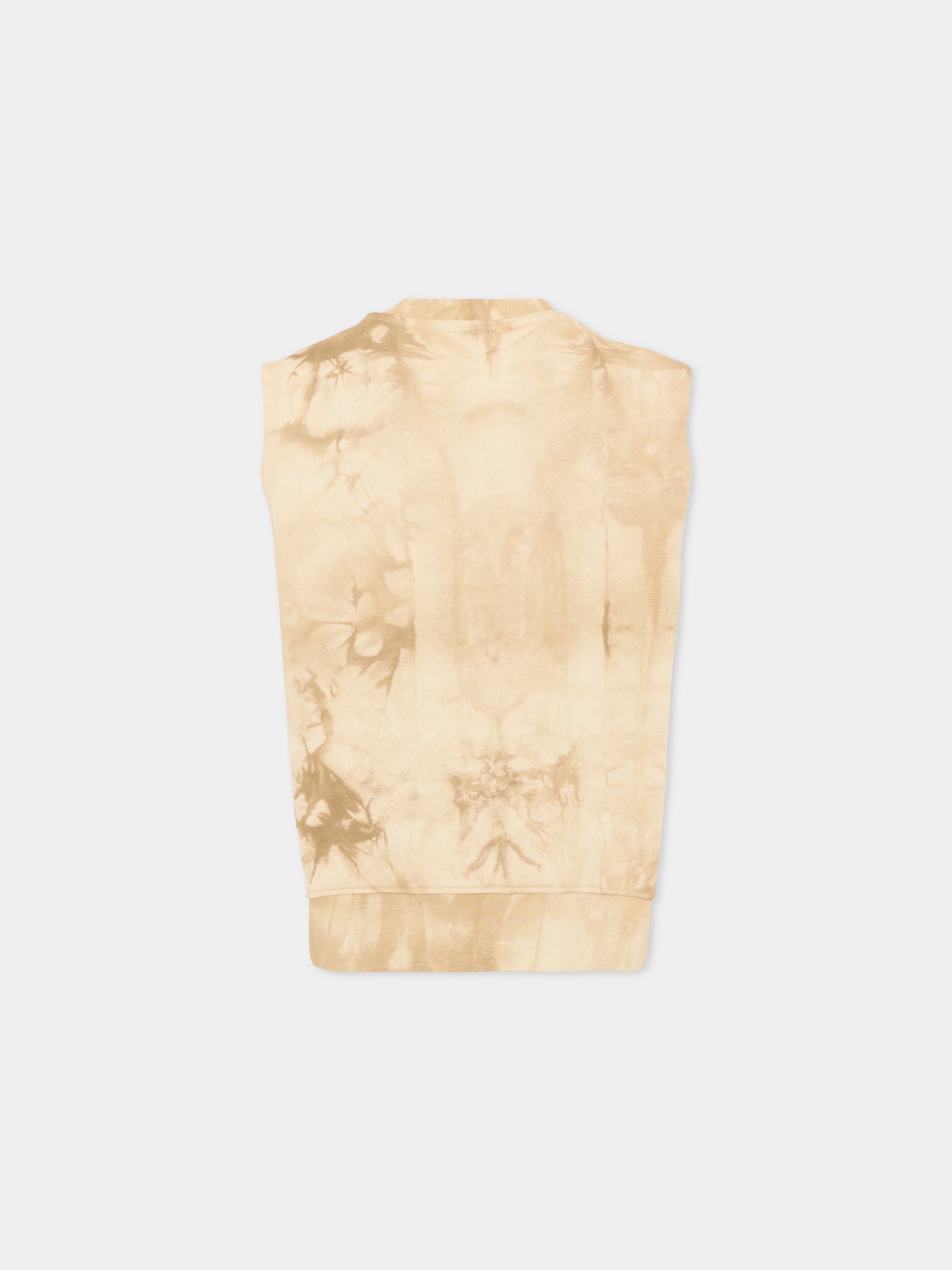 Felpa beige tie-dye per bambino con logo,Msgm Kids,S6MSJBSW244 015