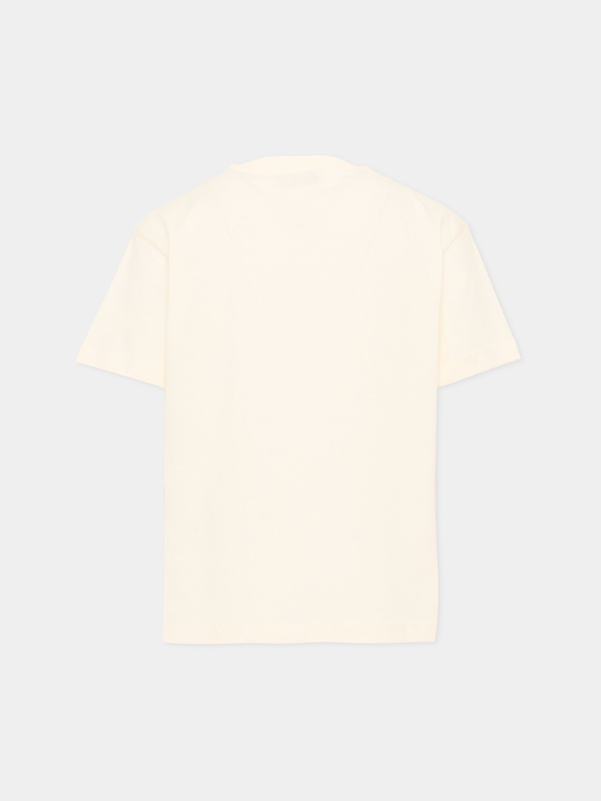 T-Shirt avorio per bambino con logo,Msgm Kids,S6MSJBTH241 013