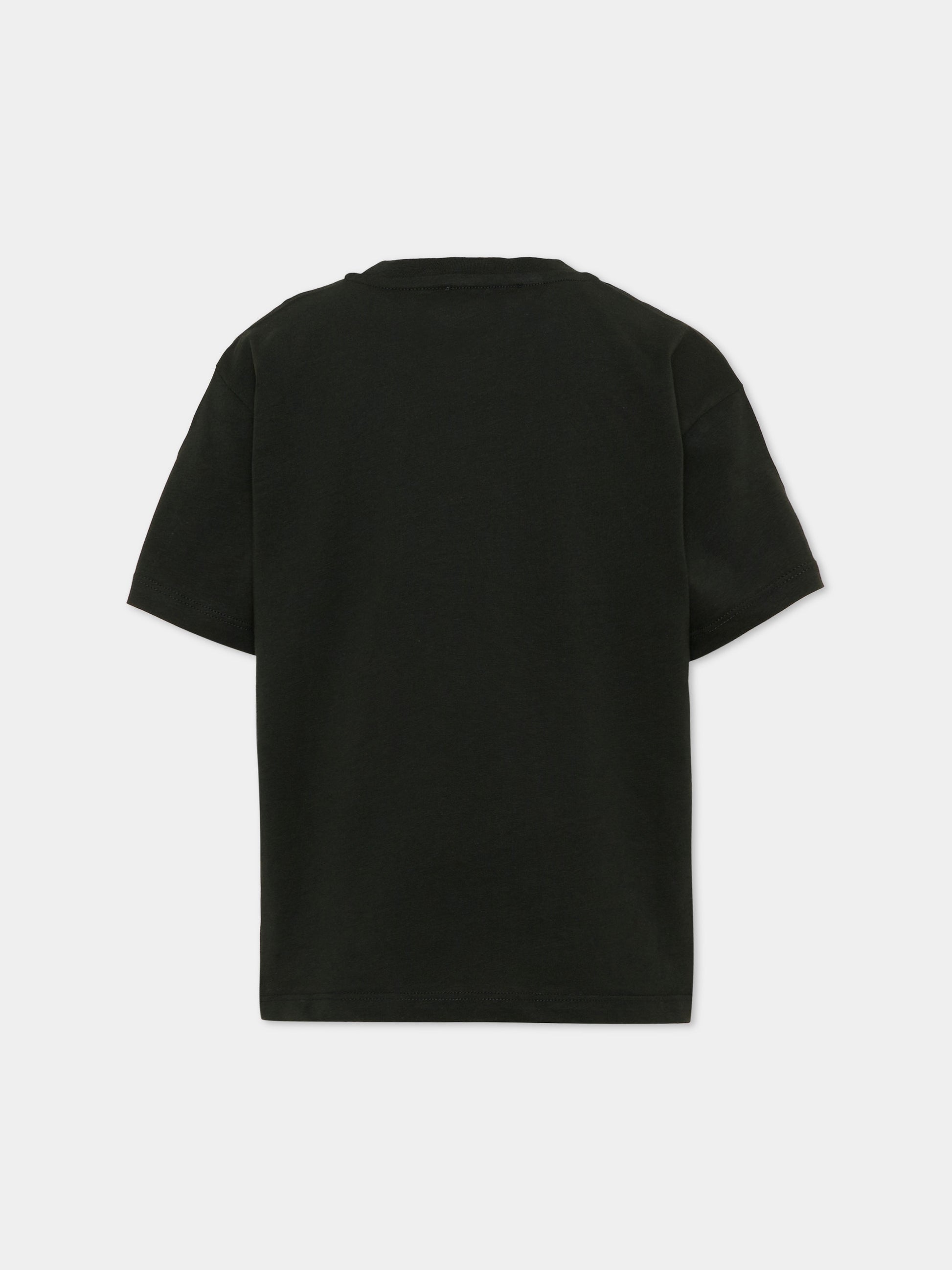 T-Shirt nera per bambino con logo,Msgm Kids,S6MSJBTH226 MS040