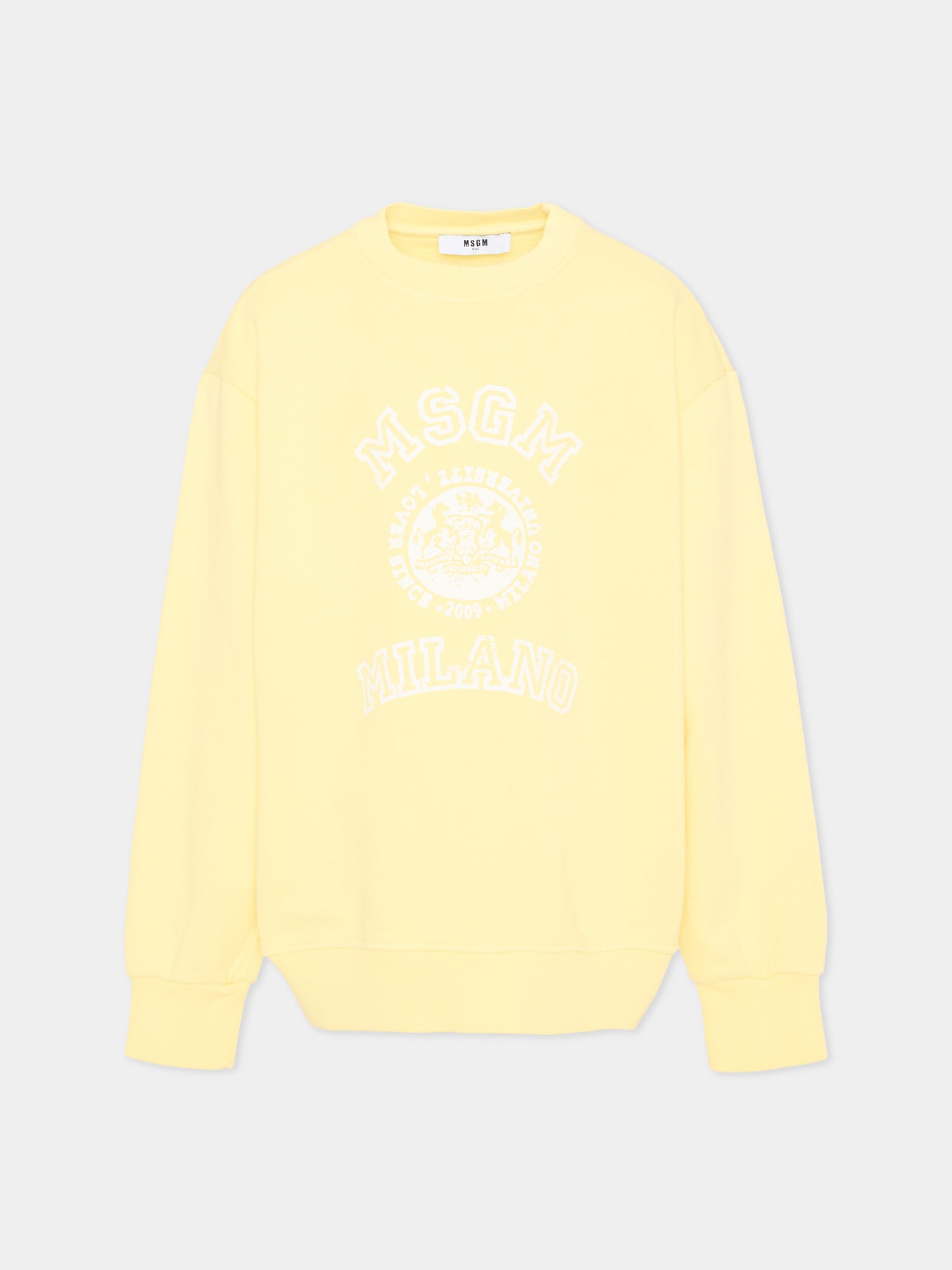 Felpa gialla per bambini con logo,Msgm Kids,S6MSJUSW053 MS075