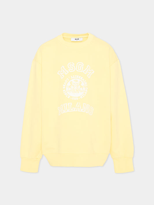 Felpa gialla per bambini con logo,Msgm Kids,S6MSJUSW053 MS075