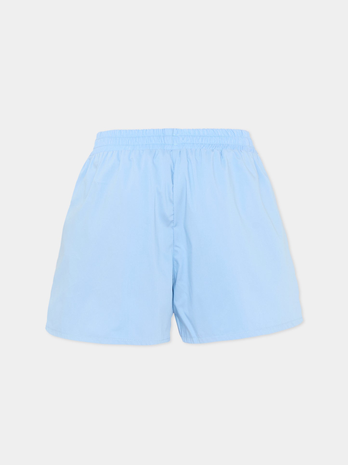 Shorts celeste per bambina con logo,Msgm Kids,S6MSJGSH022 050