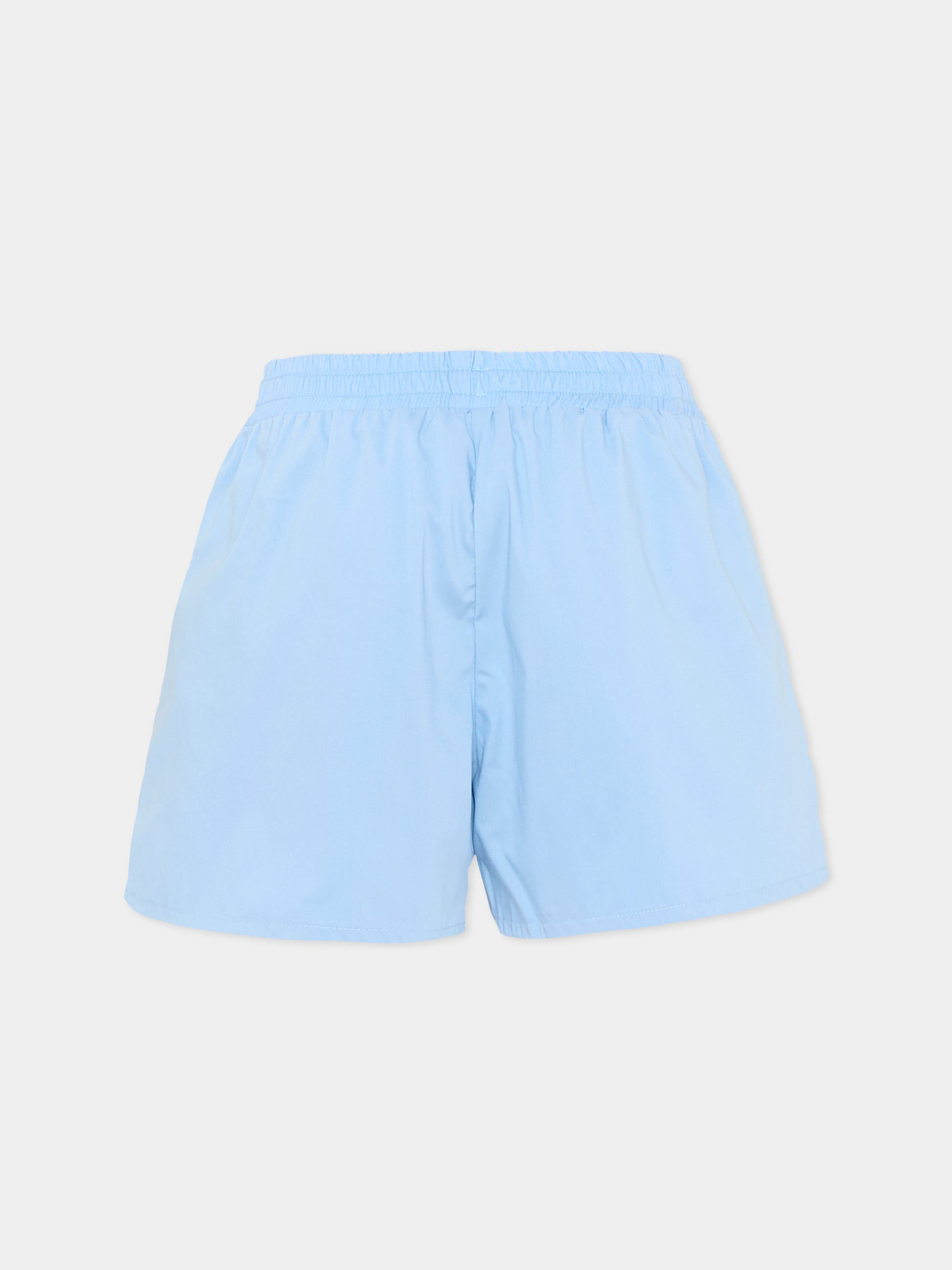 Shorts celeste per bambina con logo,Msgm Kids,S6MSJGSH022 050
