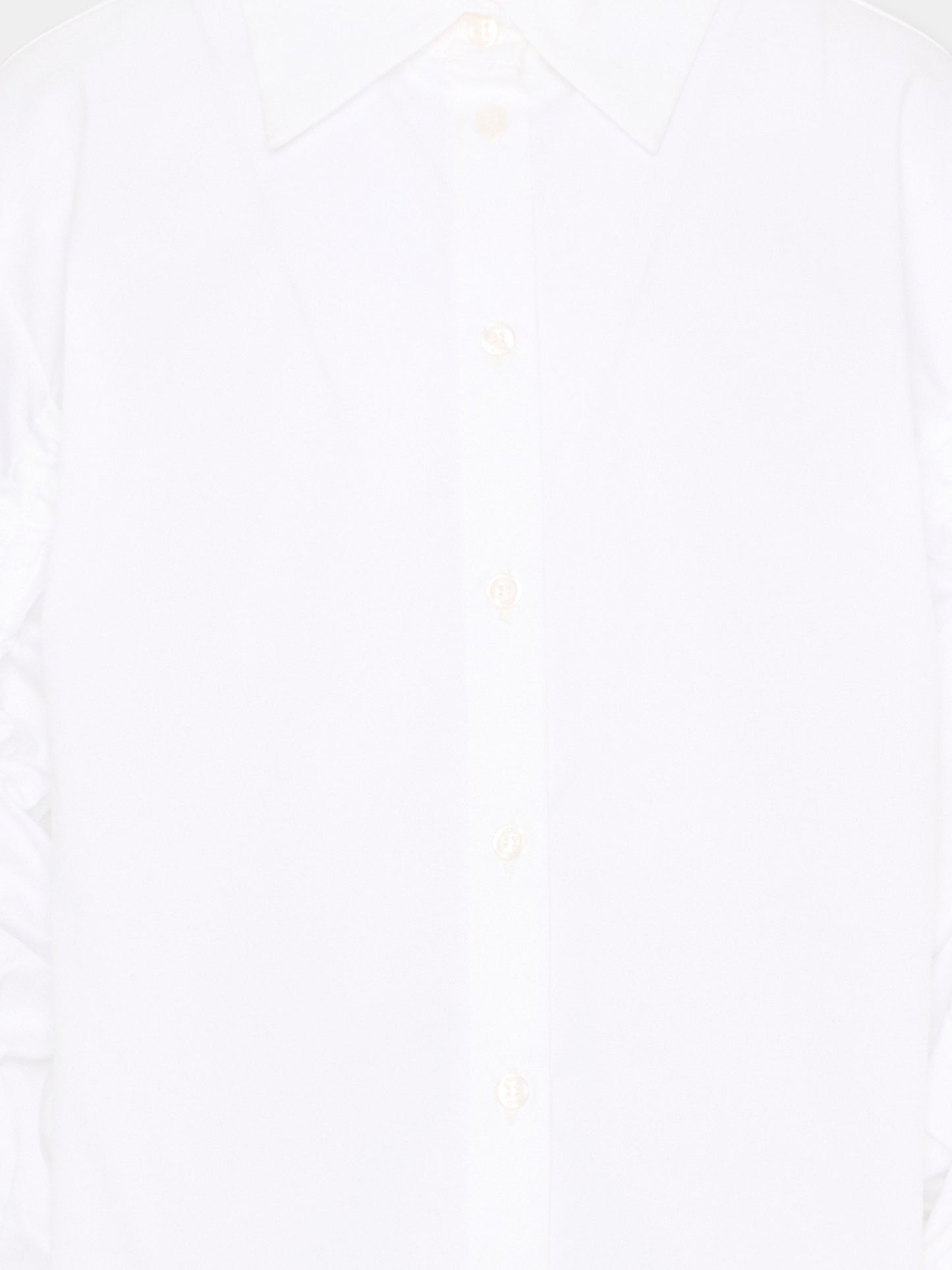 Camicia bianca per bambina con logo,Msgm Kids,S6MSJGSI084 001
