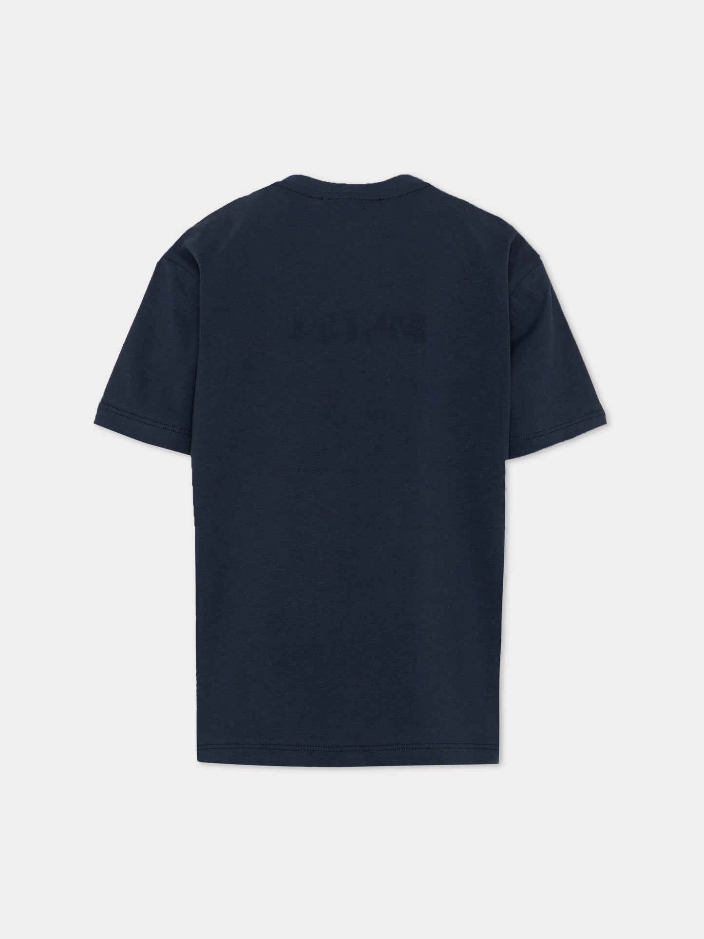 T-Shirt blu per bambini con logo,Msgm Kids,S6MSJUTH072 MS072