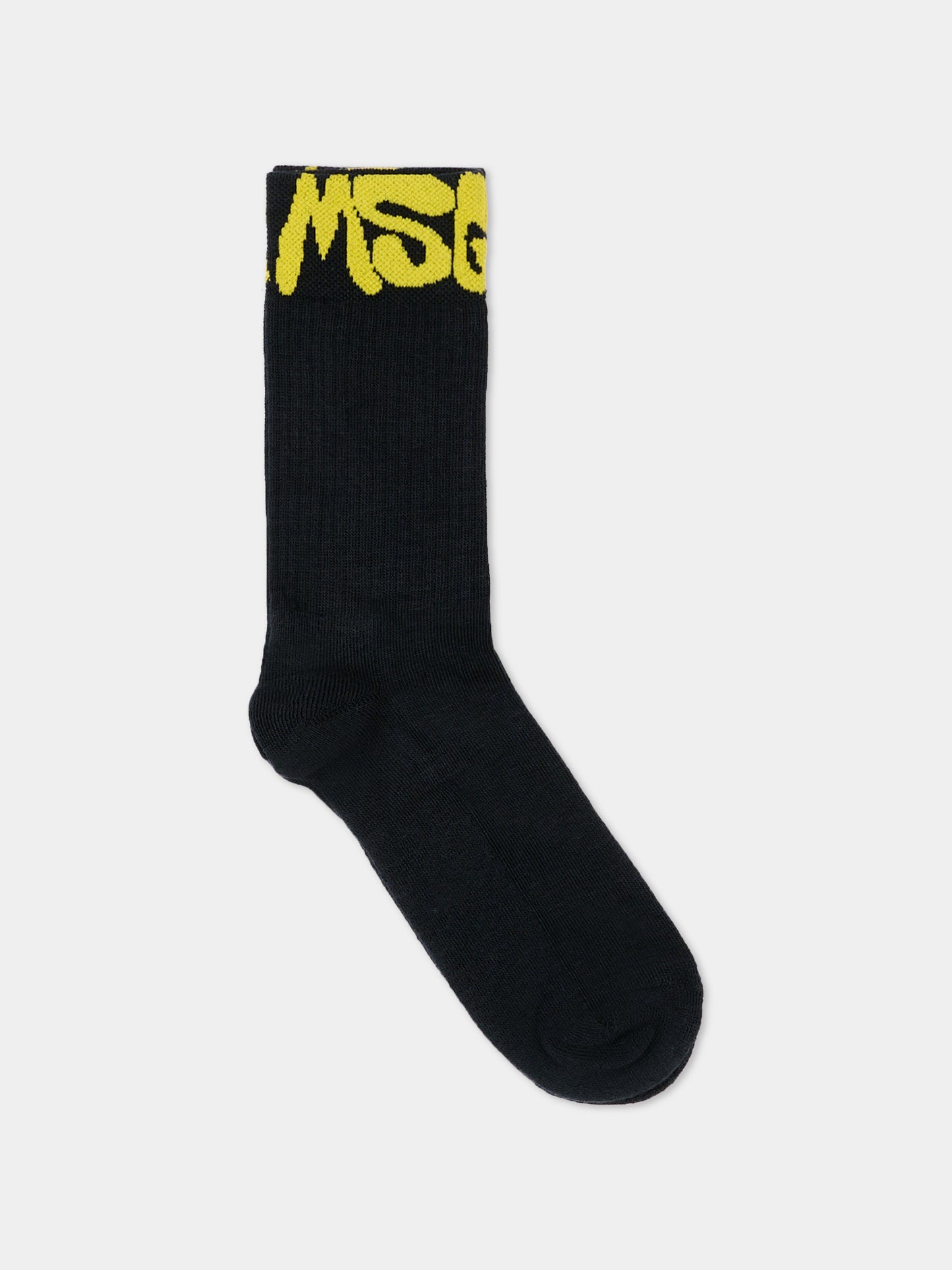 Calza Spugna nero per bambini con logo,Msgm Kids,S6MSJUSO308 MS040