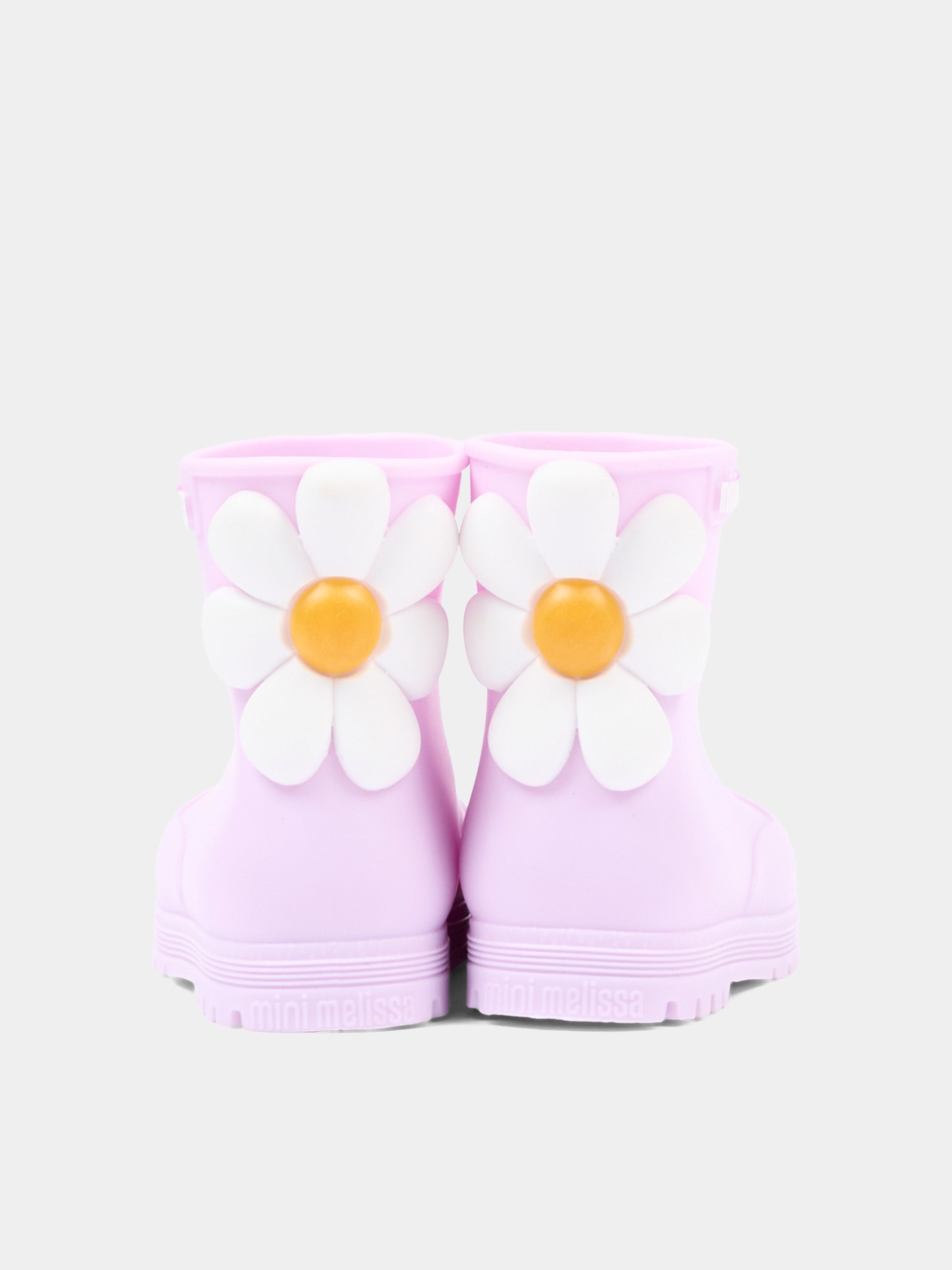 Stivali da pioggia lilla per bambina con fiore,Mini Melissa,38061 BW305 06411