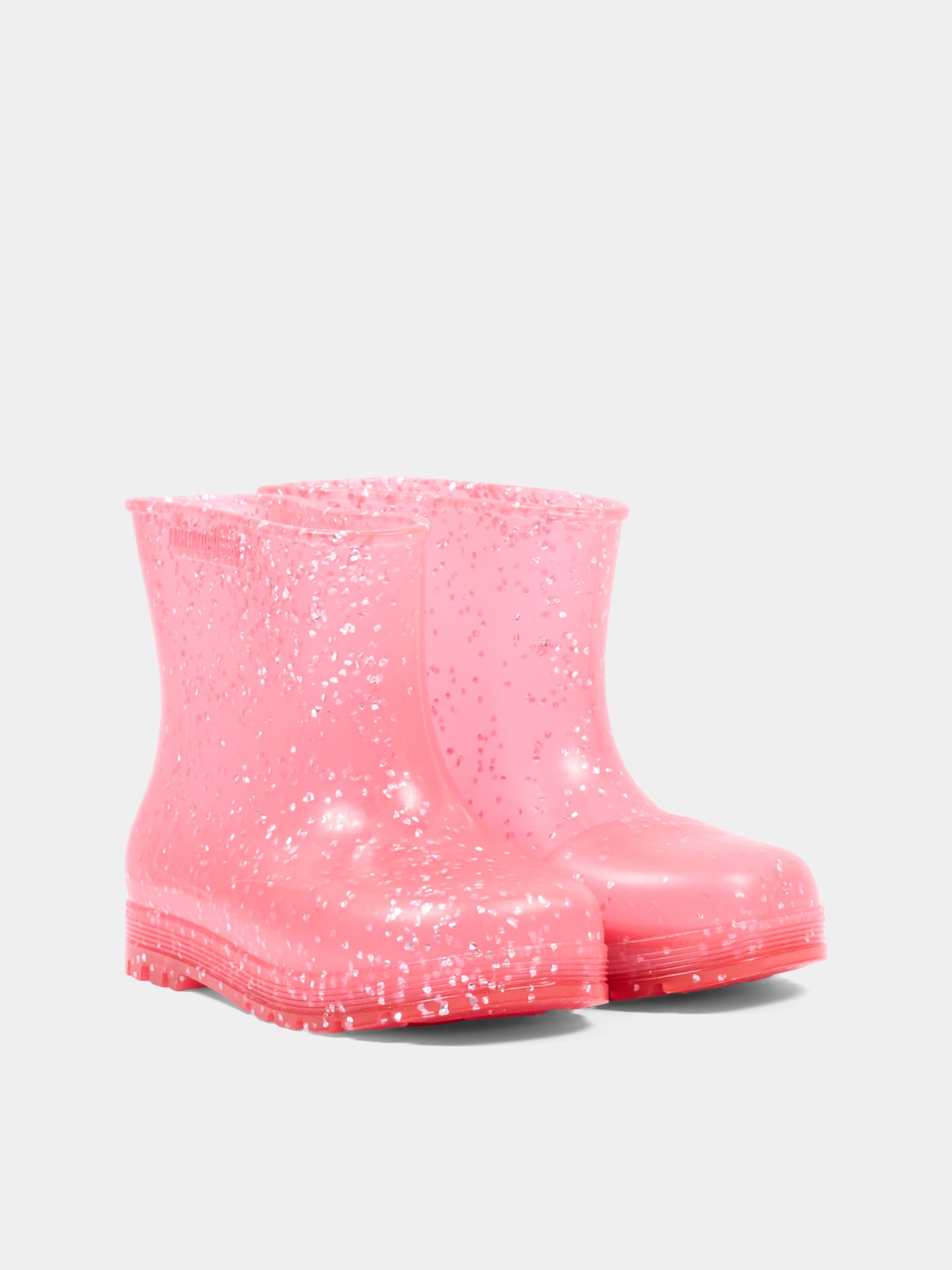 Stivali da pioggia rosa per bambina con glitter