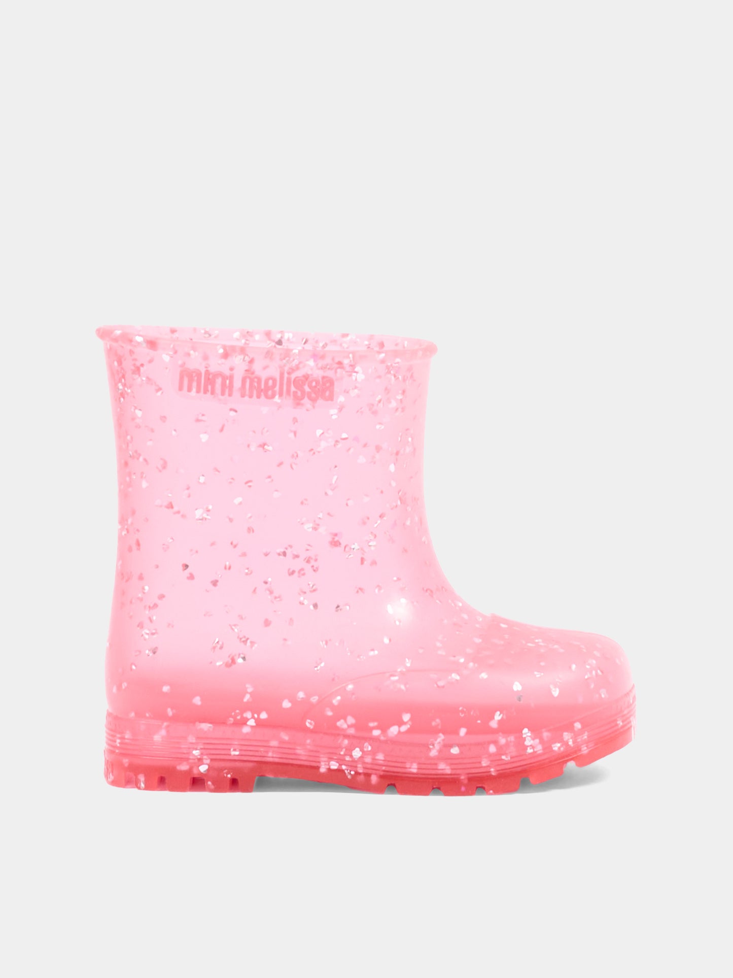 Stivali da pioggia rosa per bambina con glitter,Mini Melissa,38072 BW132 06411