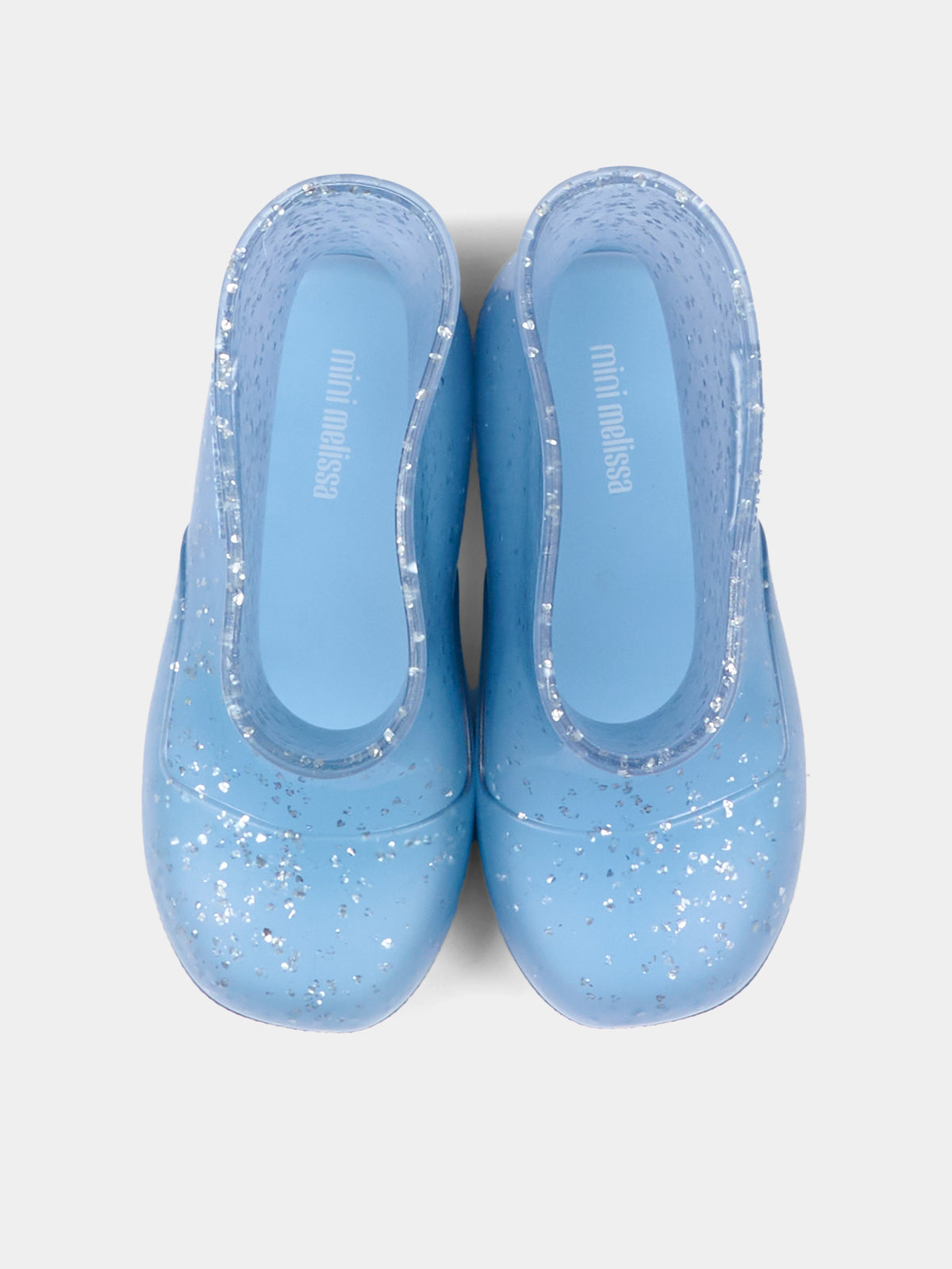Stivali da pioggia azzurri per bambina con glitter,Mini Melissa,38072 BW130 06071