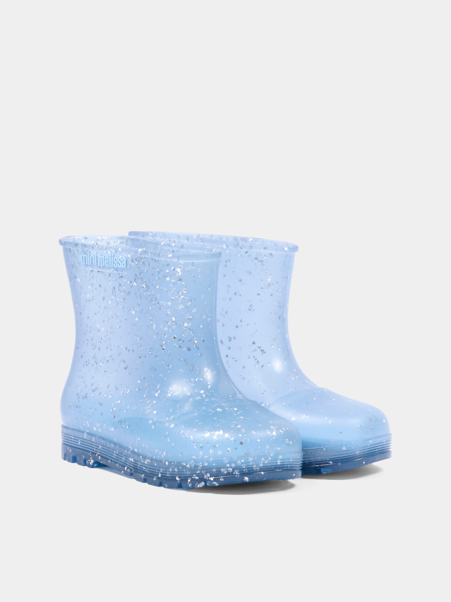 Stivali da pioggia azzurri per bambina con glitter