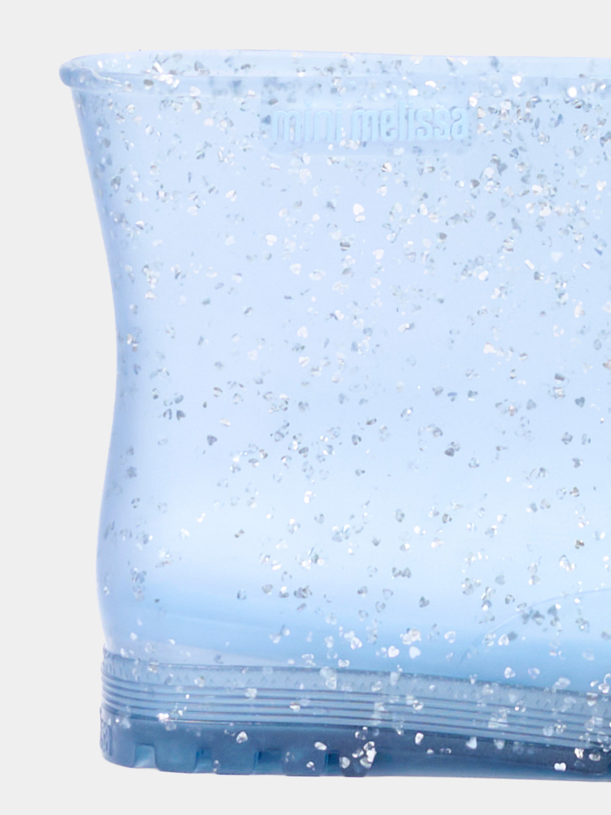 Stivali da pioggia azzurri per bambina con glitter,Mini Melissa,38072 BW130 06071