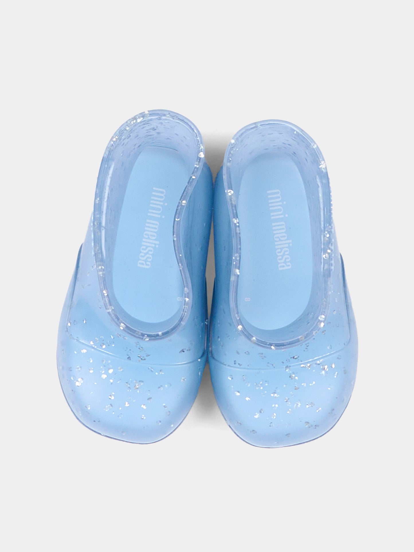 Stivali da pioggia azzurri per bambina con glitter,Mini Melissa,38072 BW130 06411