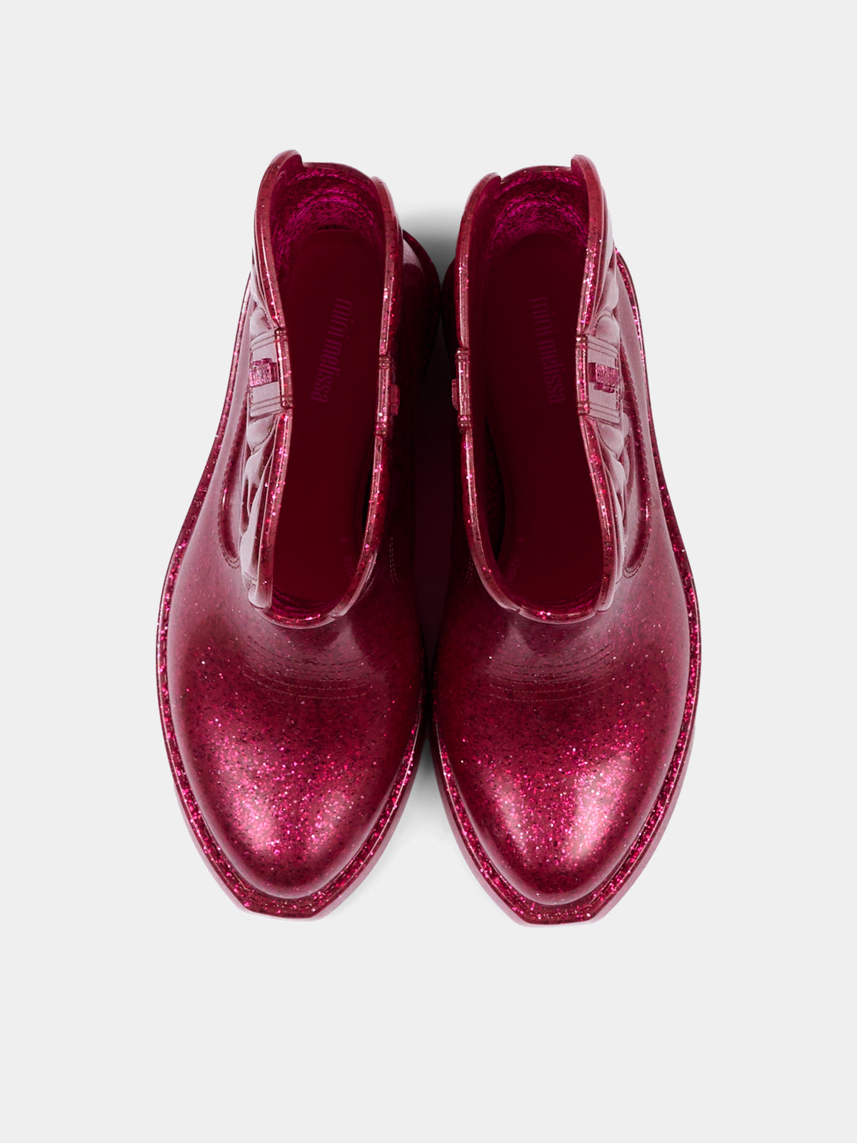 Stivali da pioggia rosa per bambina con glitter,Mini Melissa,36192 BM954