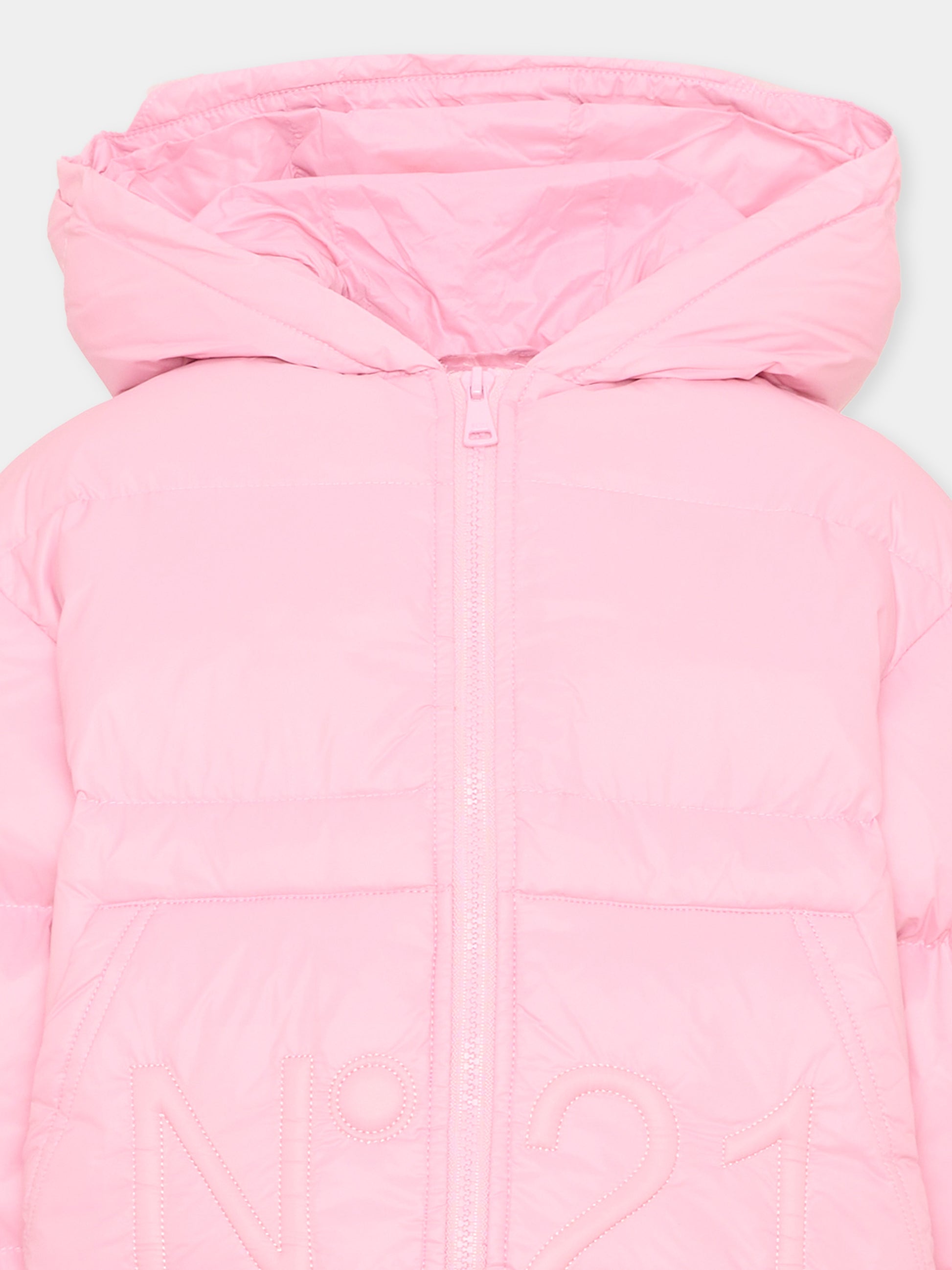 Piumini rosa per bambina logo N°21,N°21 Kids,N2107B N0002 0N319