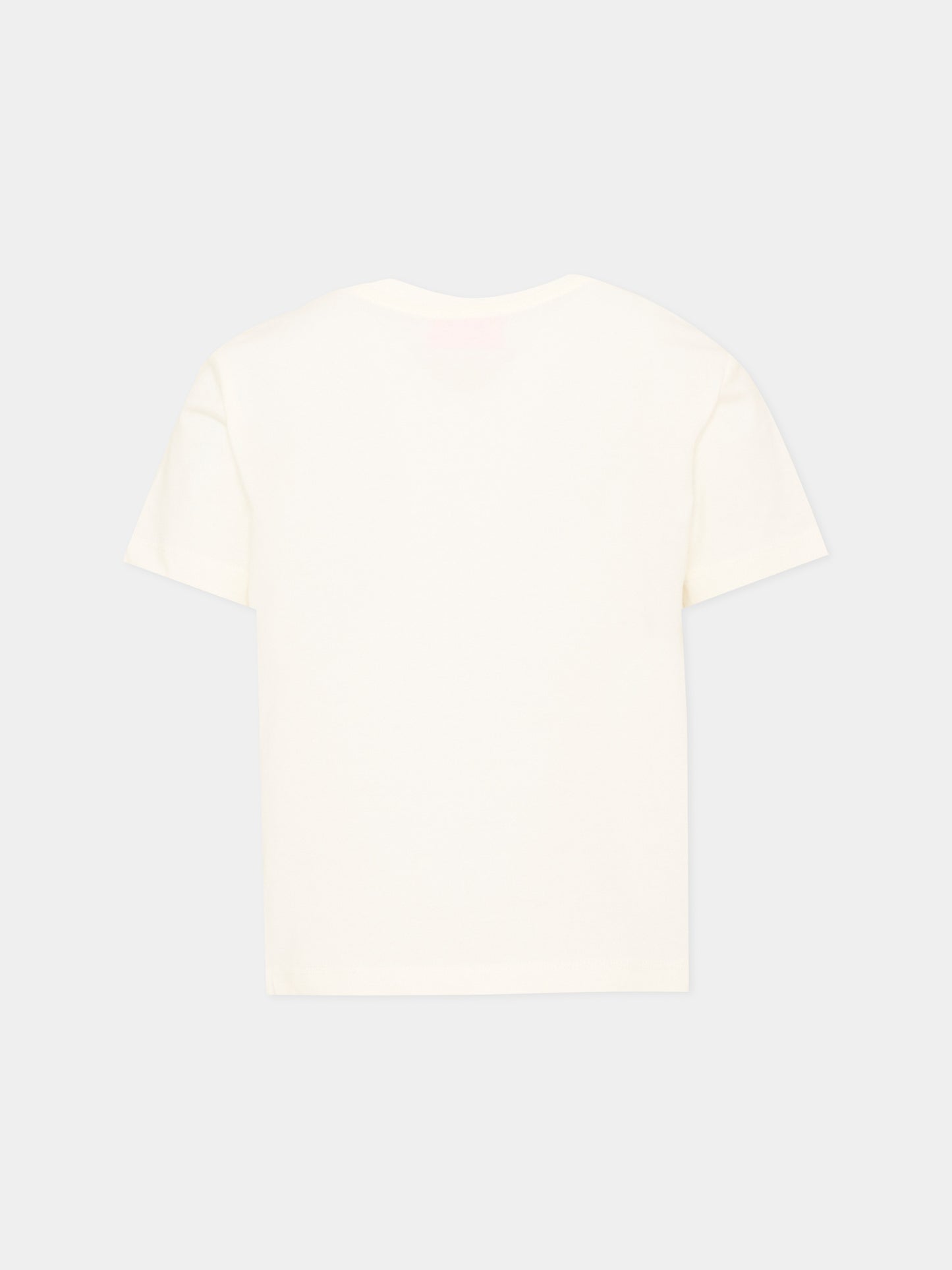 T-Shirt avorio per bambina con logo,Diesel,J02387 0GRAM K141