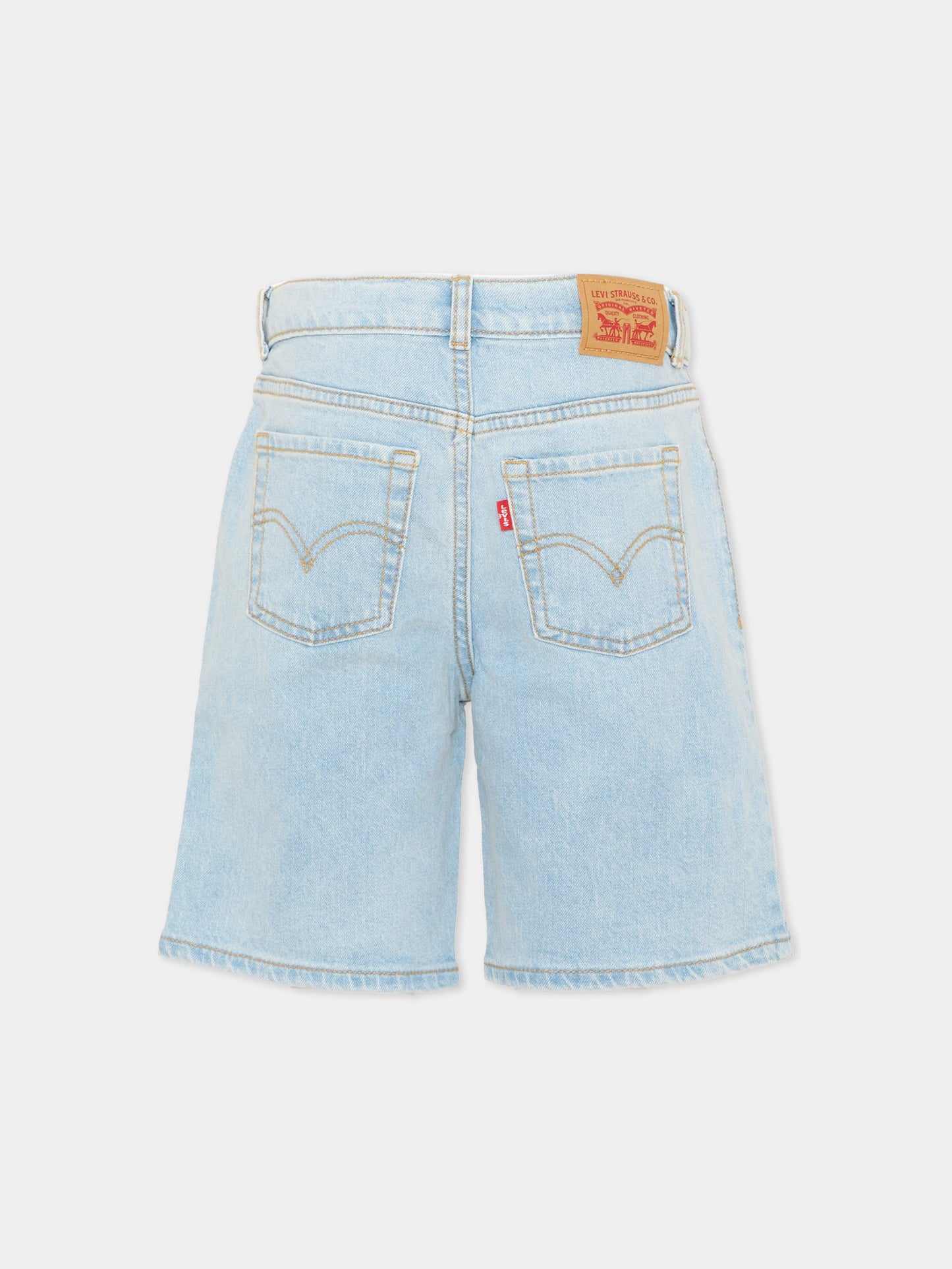 Shorts denim per bambina con patch logo,Levi's Kids,3EM221 L9T
