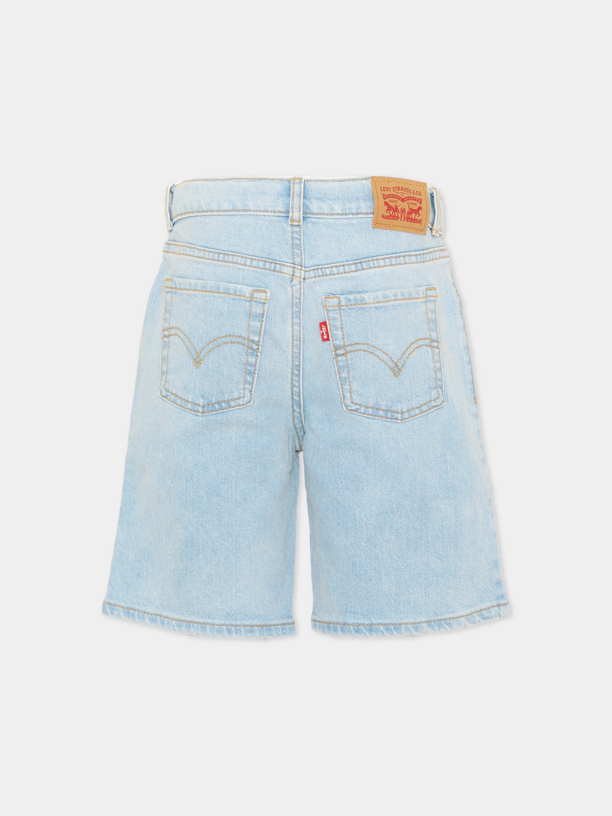 Shorts denim per bambina con patch logo,Levi's Kids,3EM221 L9T