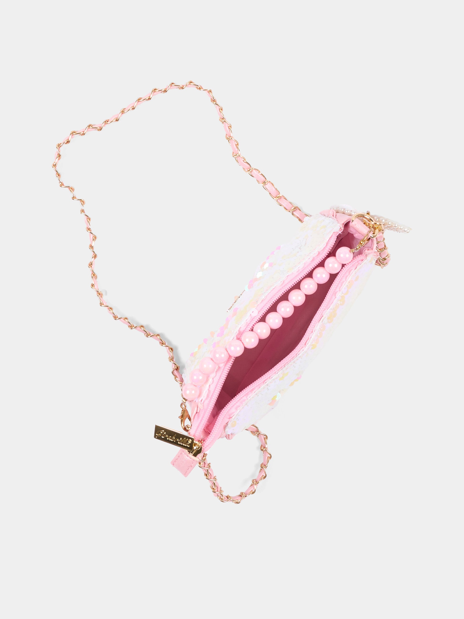 Borsa rosa per bambina con paillettes,Girabrilla,19150