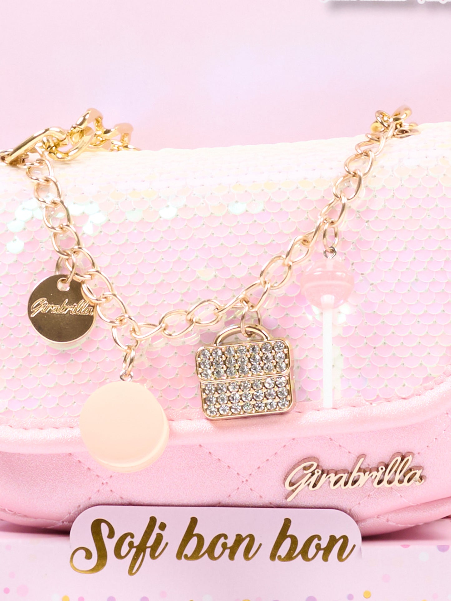 Borsa rosa per bambina con paillettes,Girabrilla,19151