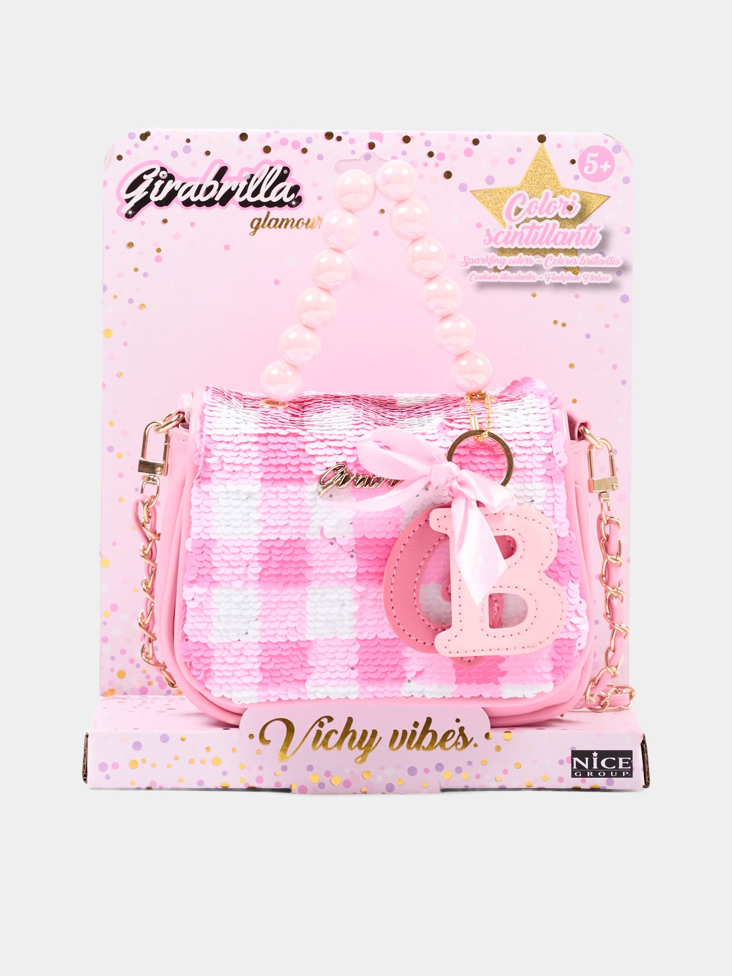 Borsa rosa per bambina con paillettes,Girabrilla,19154