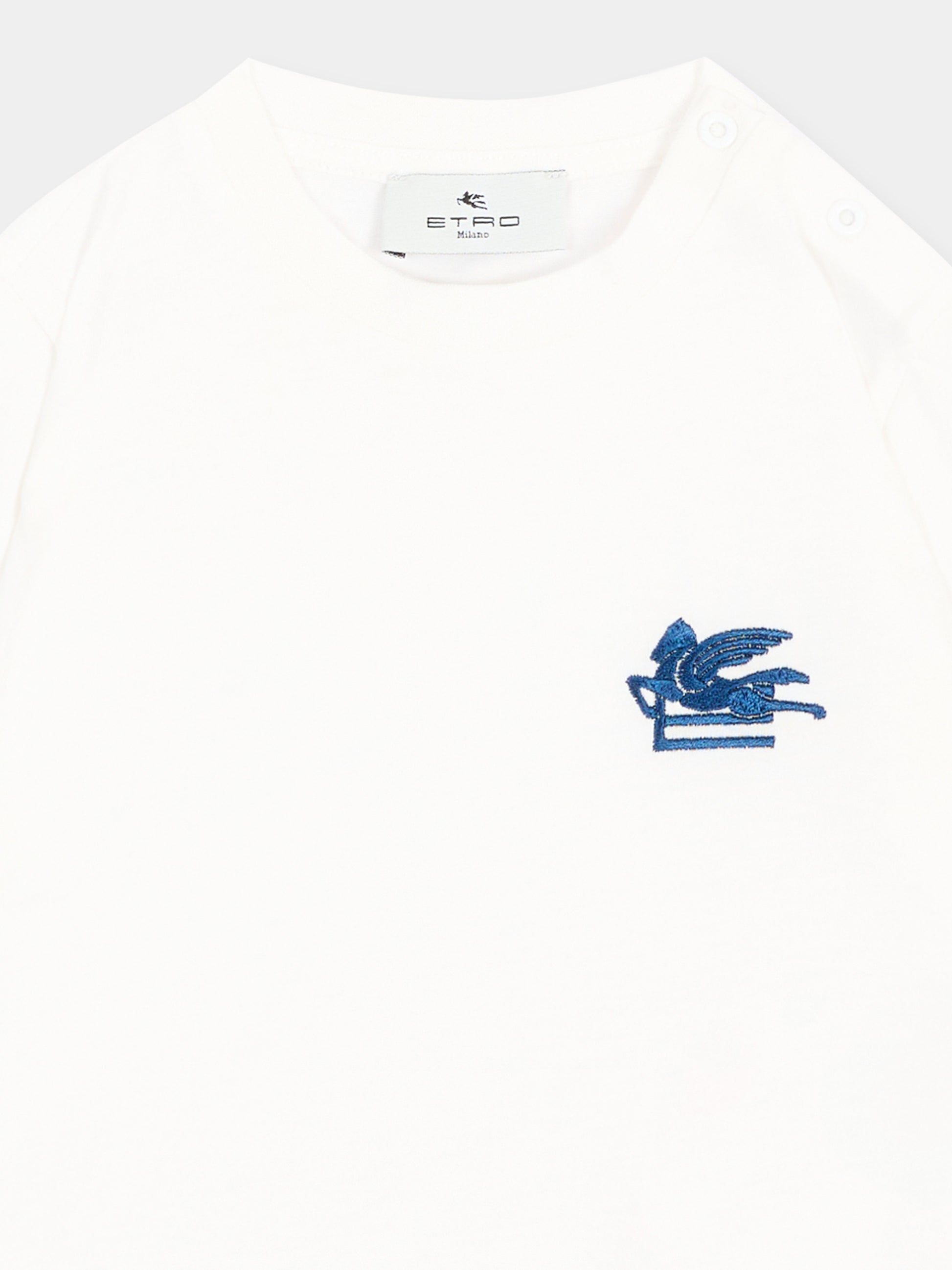 T-Shirt avorio per neonati con Pegaso,Etro,GX8551 Z3186 101