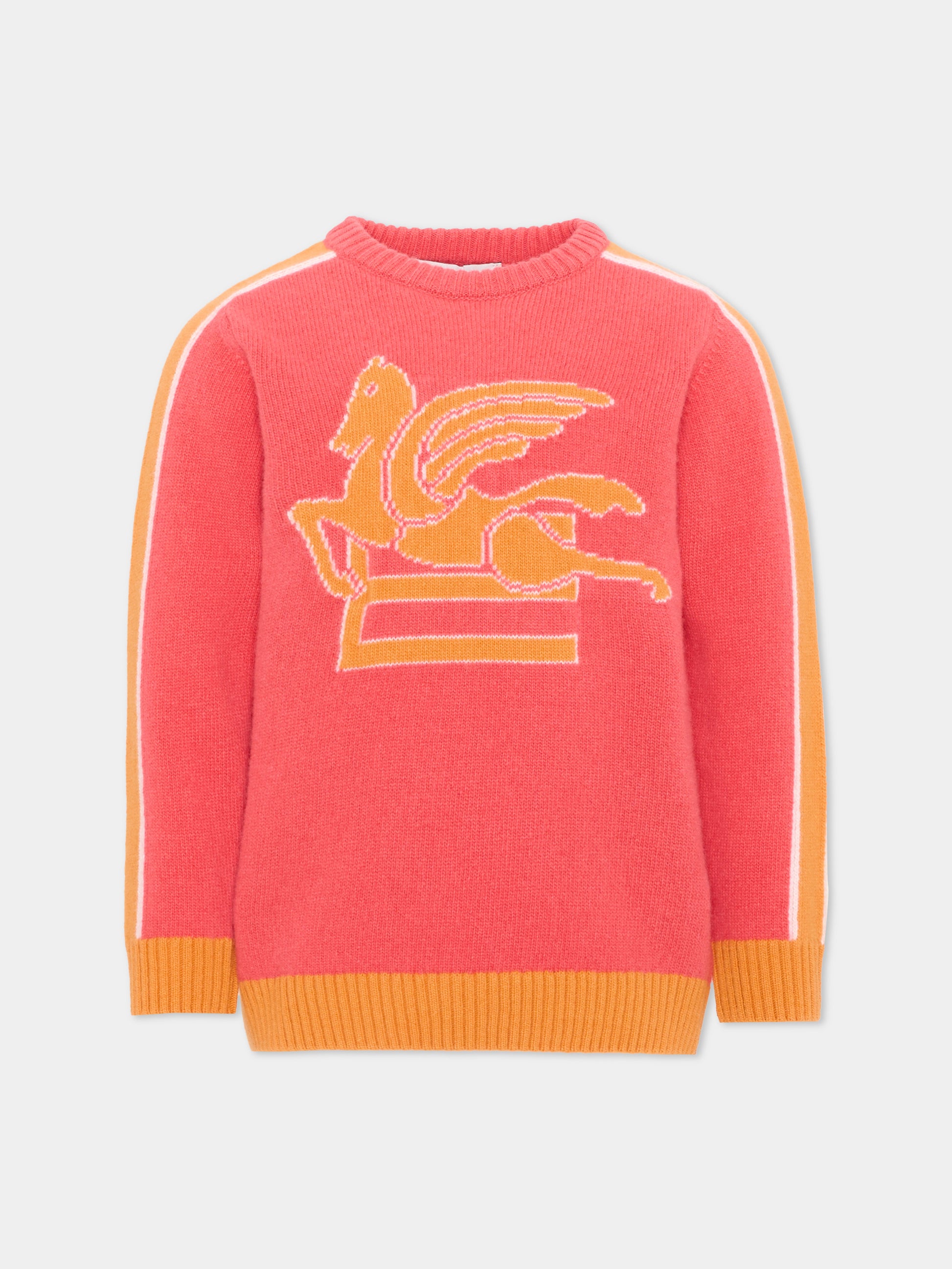 Maglione rosa per bambini con Pegaso,Etro,GX9P00 Z2498 50E