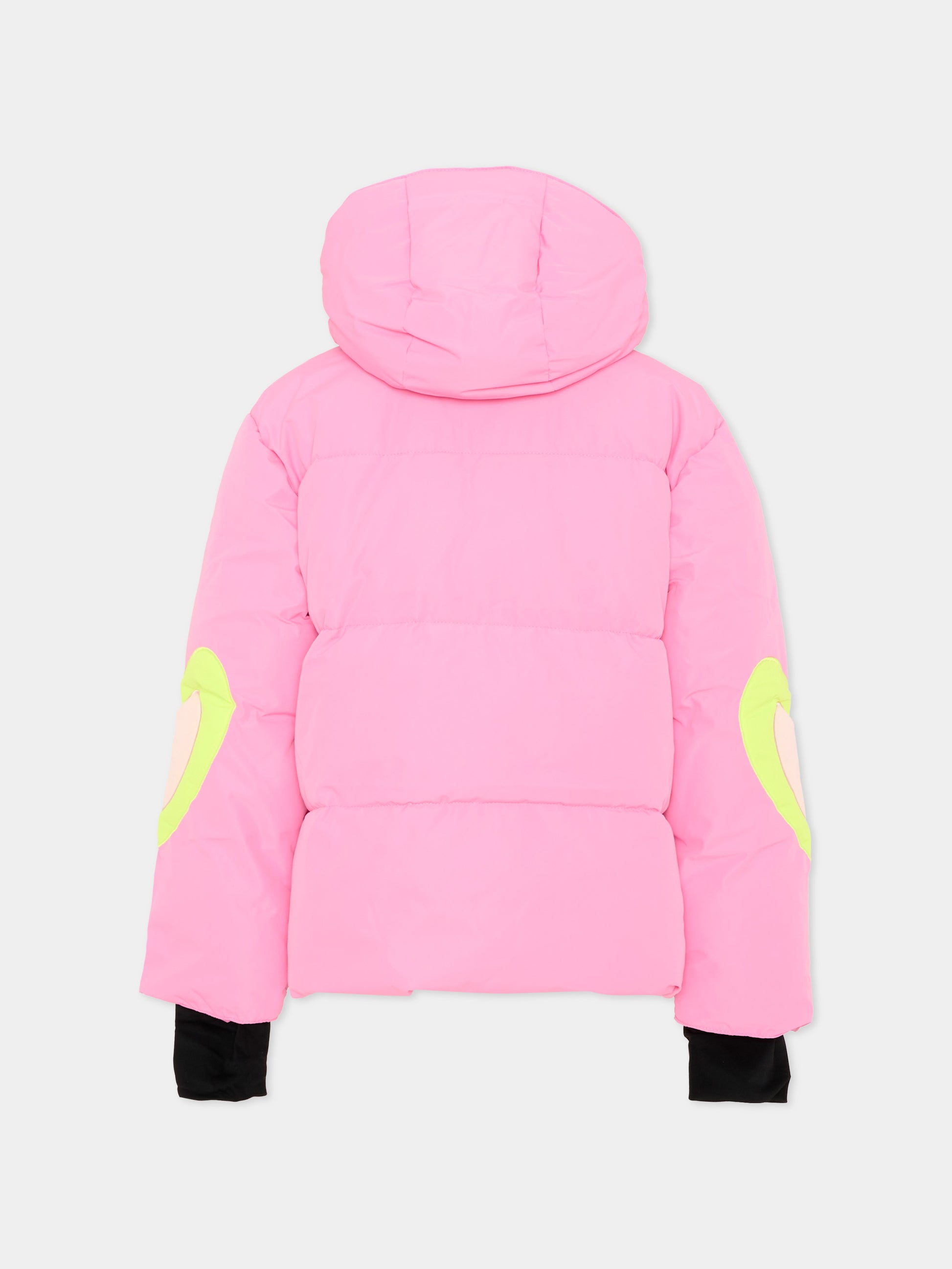 Piumino rosa per bambina con cuori,Stella Mccartney Kids,TX2C37 Z0432 552