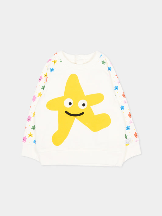 Felpa avorio per neonata con stelle,Stella Mccartney Kids,TX4050 Z3059 101