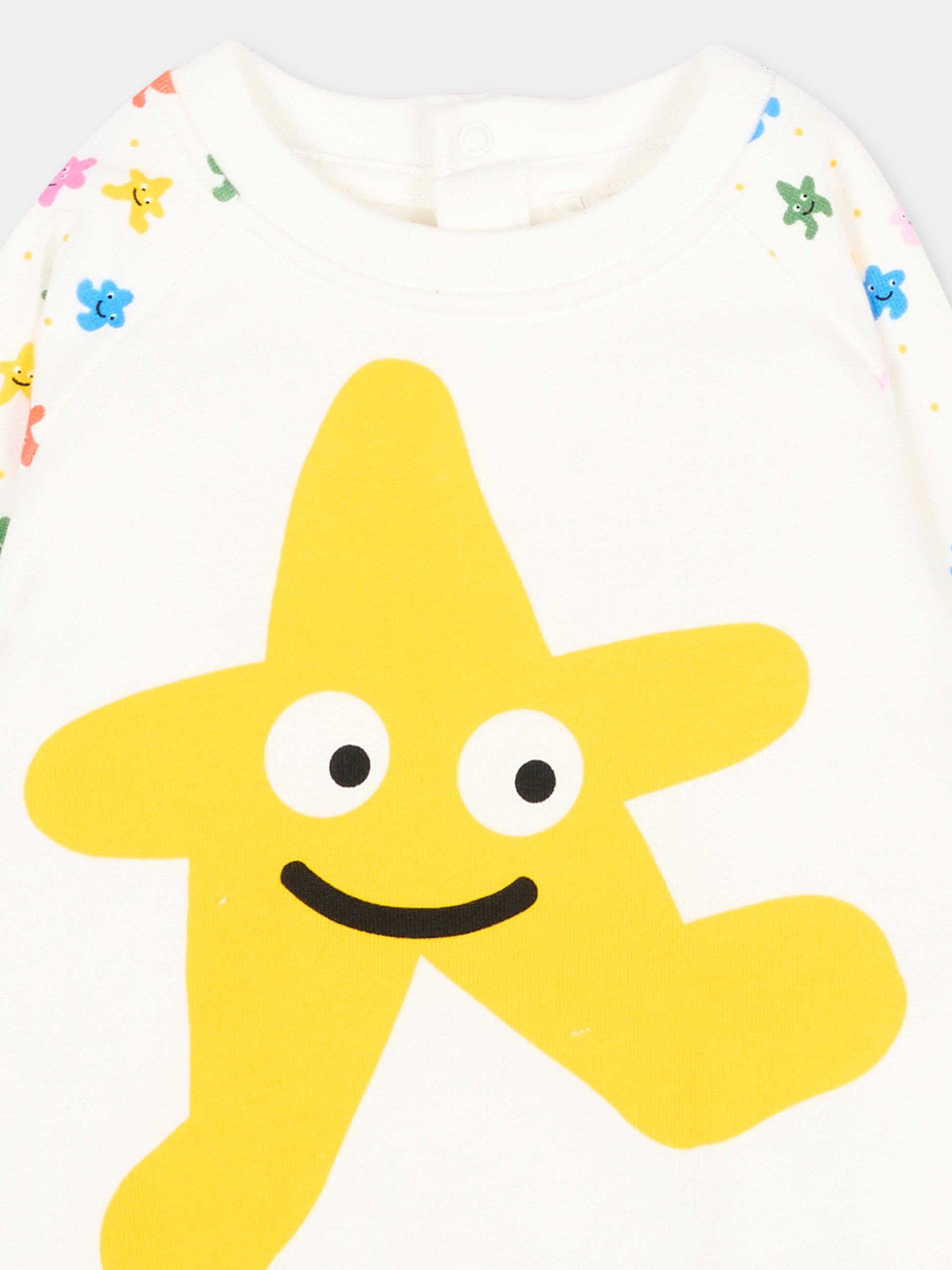 Felpa avorio per neonata con stelle,Stella Mccartney Kids,TX4050 Z3059 101