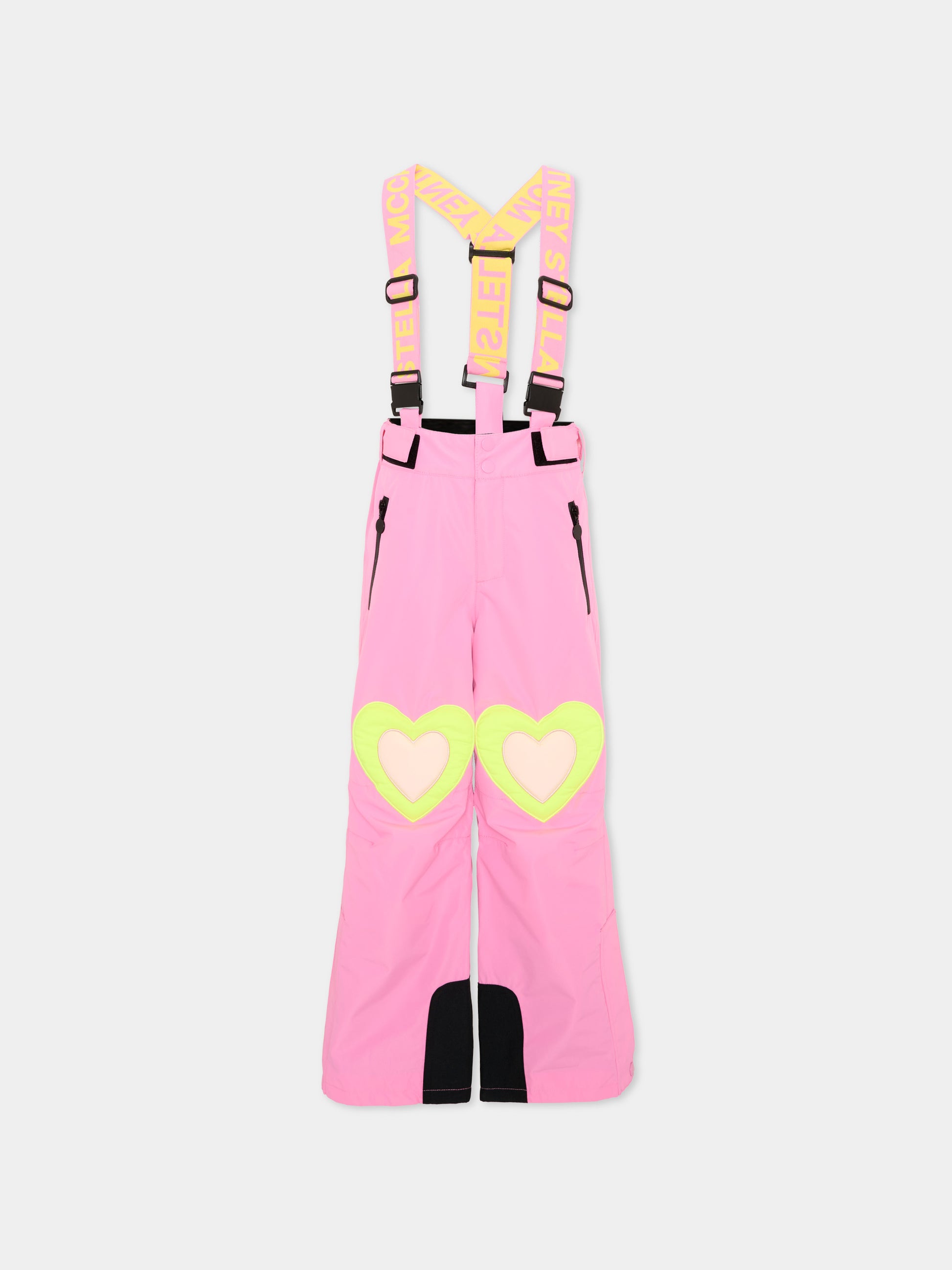 Pantaloni da neve rosa per bambina con cuori,Stella Mccartney Kids,TX6D80 Z0432 552