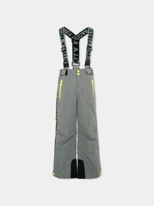 Pantaloni da neve verdi per bambini con logo,Stella Mccartney Kids,TX6P30 Z0432 760