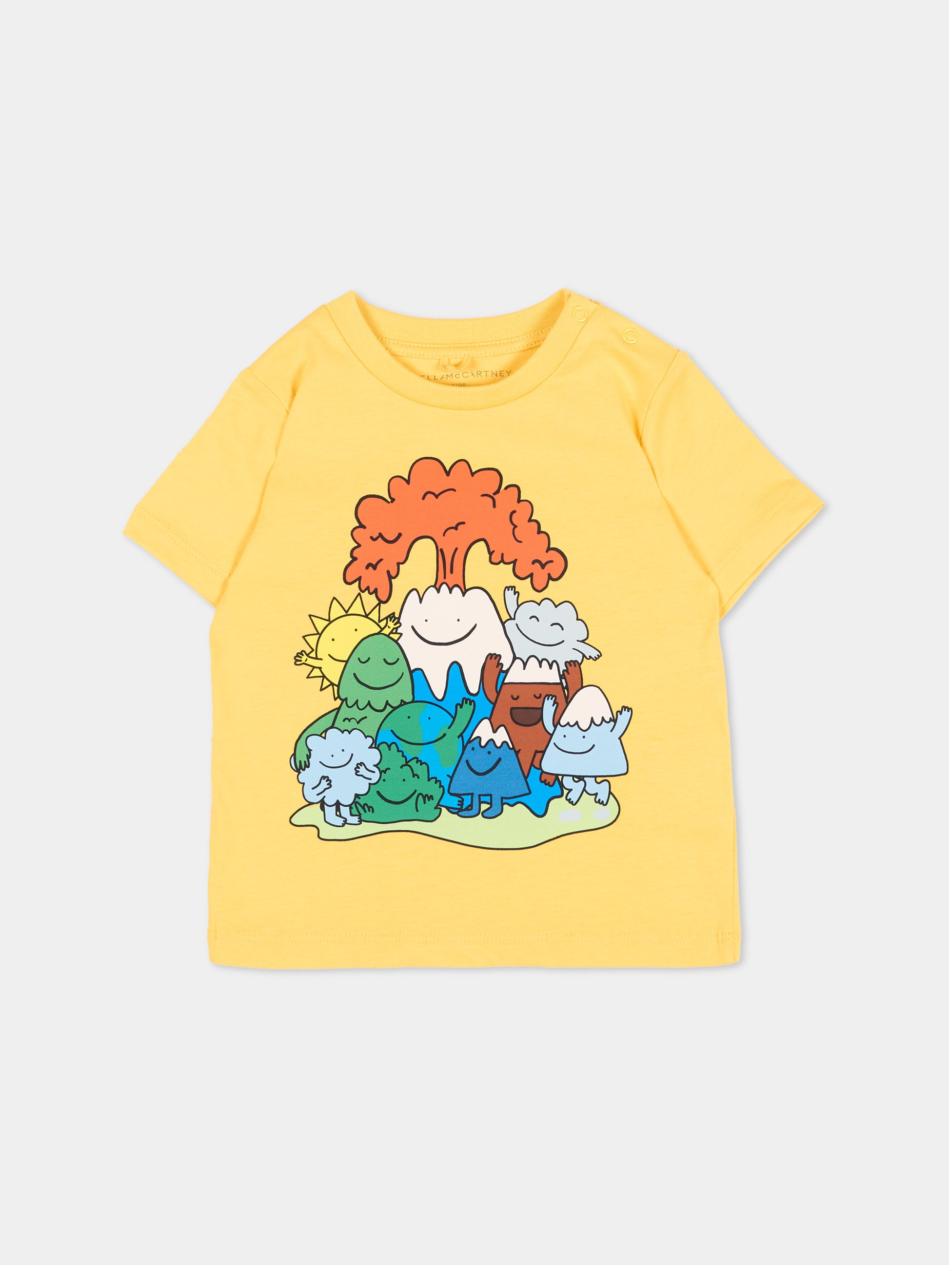 T-shirt gialla per neonato con stampa,Stella Mccartney Kids,TX8501 Z0434 248