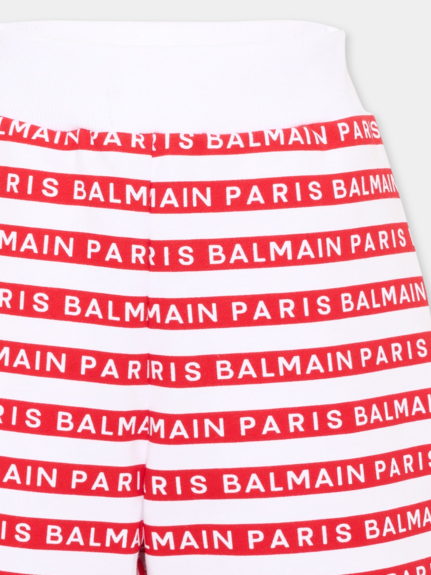 Shorts sportivi rossi per bambini con logo,Balmain Kids,BU6P99 Z1909 100RO