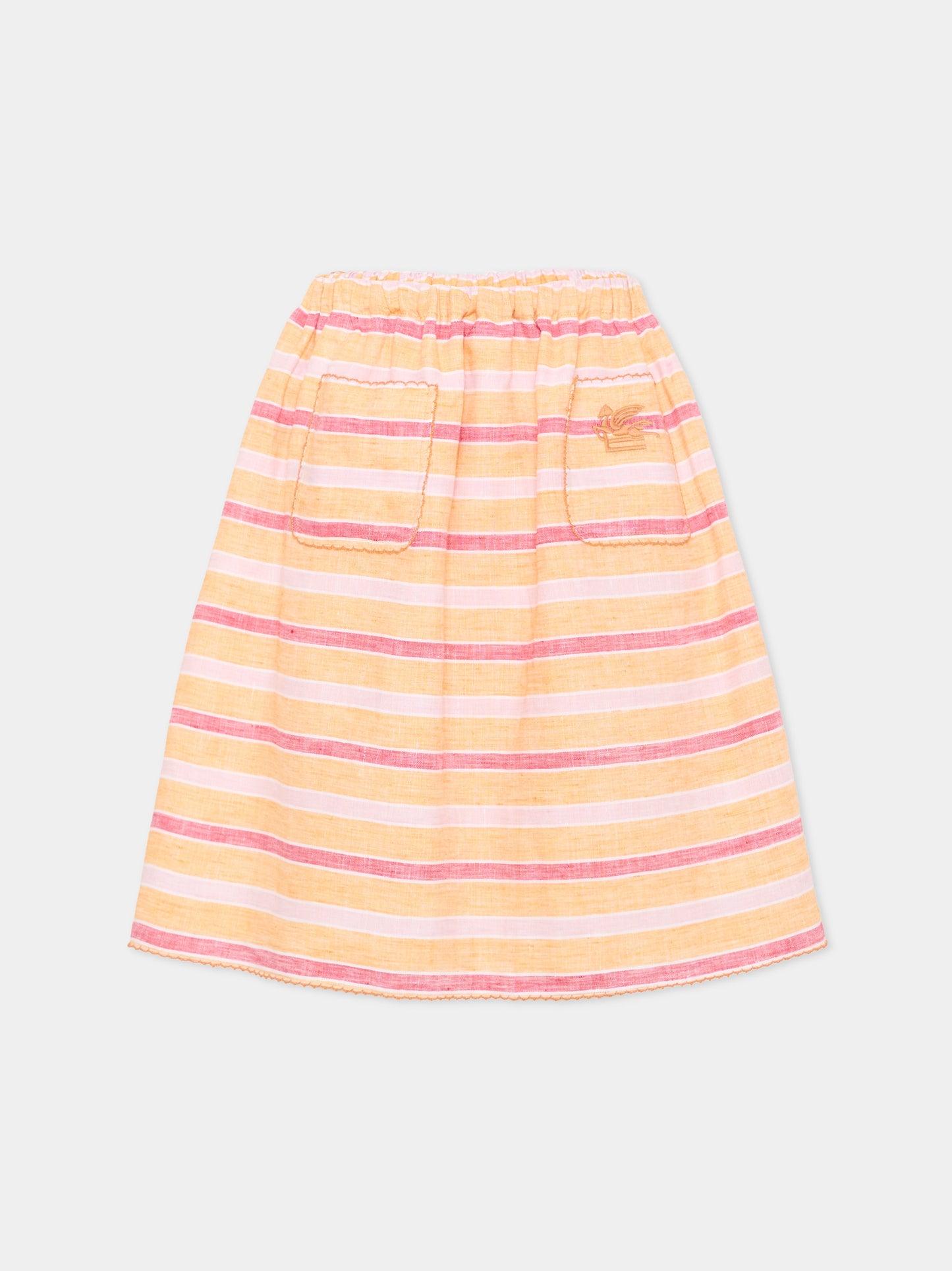 Gonna arancione per bambina con Pegaso,Etro,GU7A10 I0213 400RS