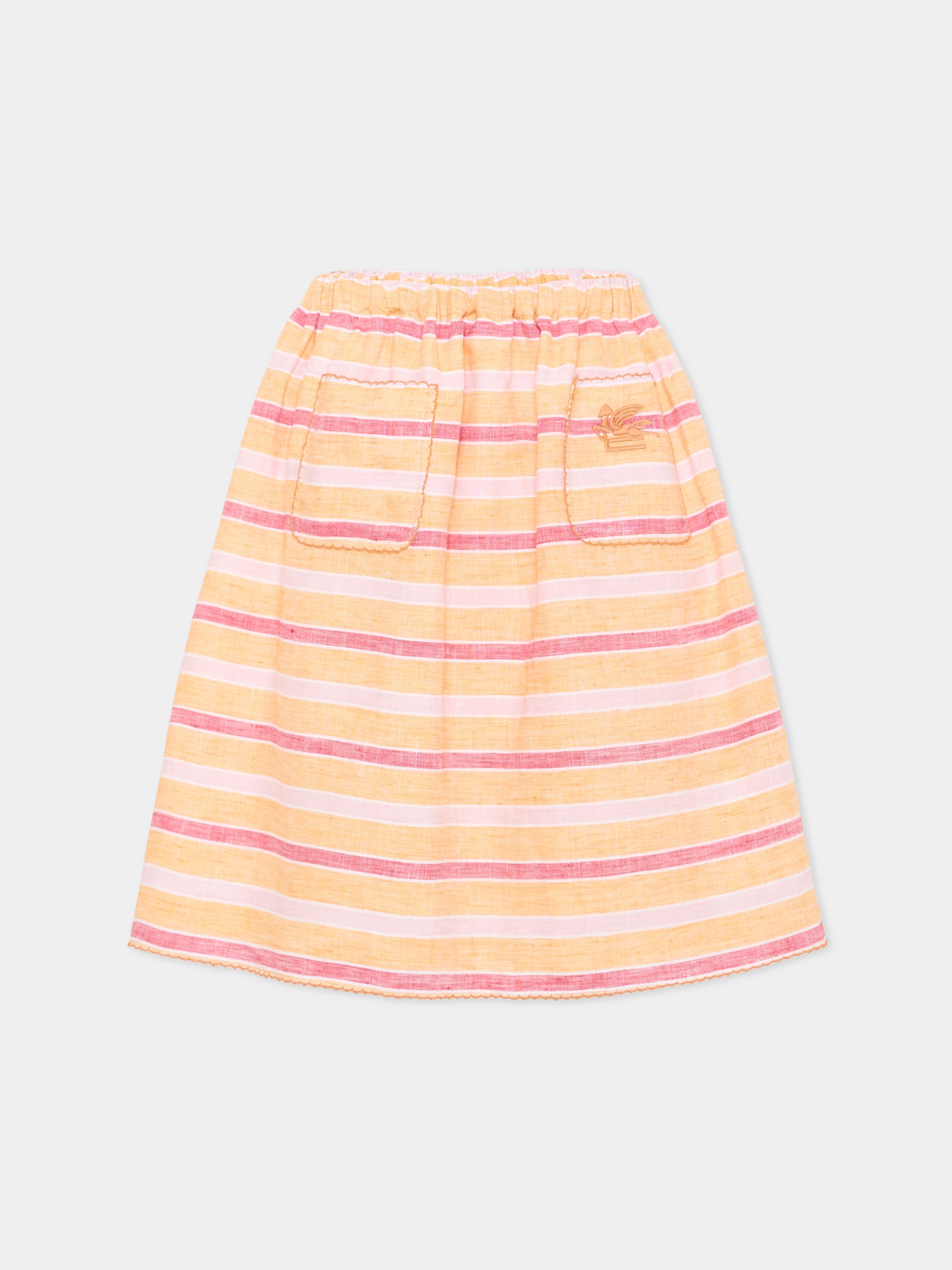 Gonna arancione per bambina con Pegaso,Etro,GU7A10 I0213 400RS