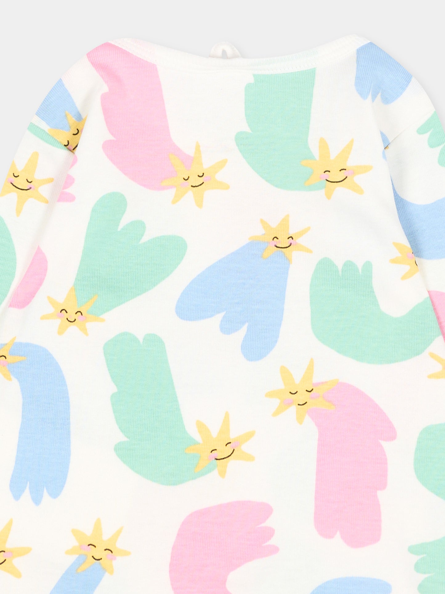 T-Shirt avorio per neonata con stelle,Stella Mccartney Kids,TV8110 Z2272 101MC