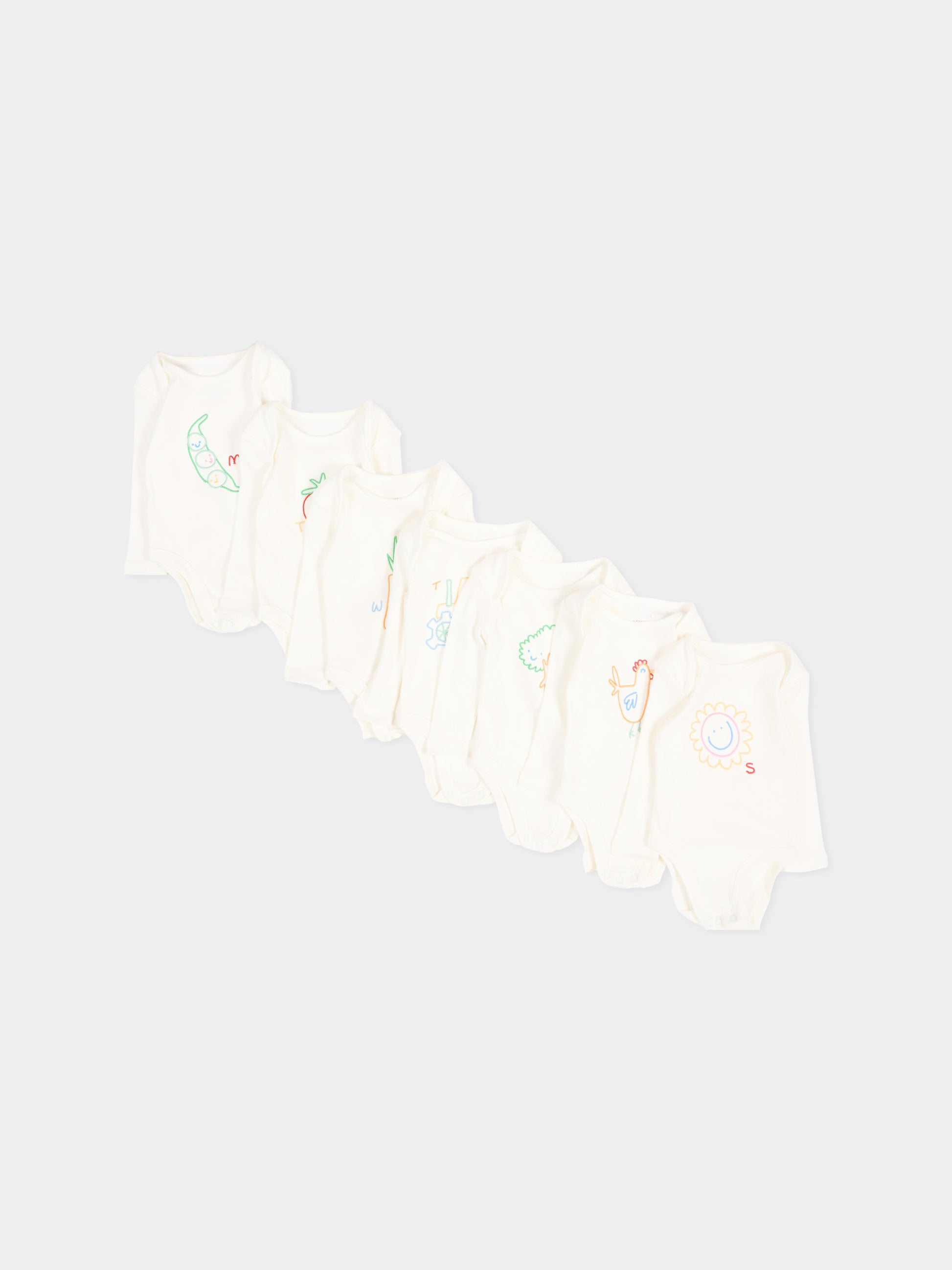 Set body avorio per neonato con ricami,Stella Mccartney Kids,TVB620 Z0669 101
