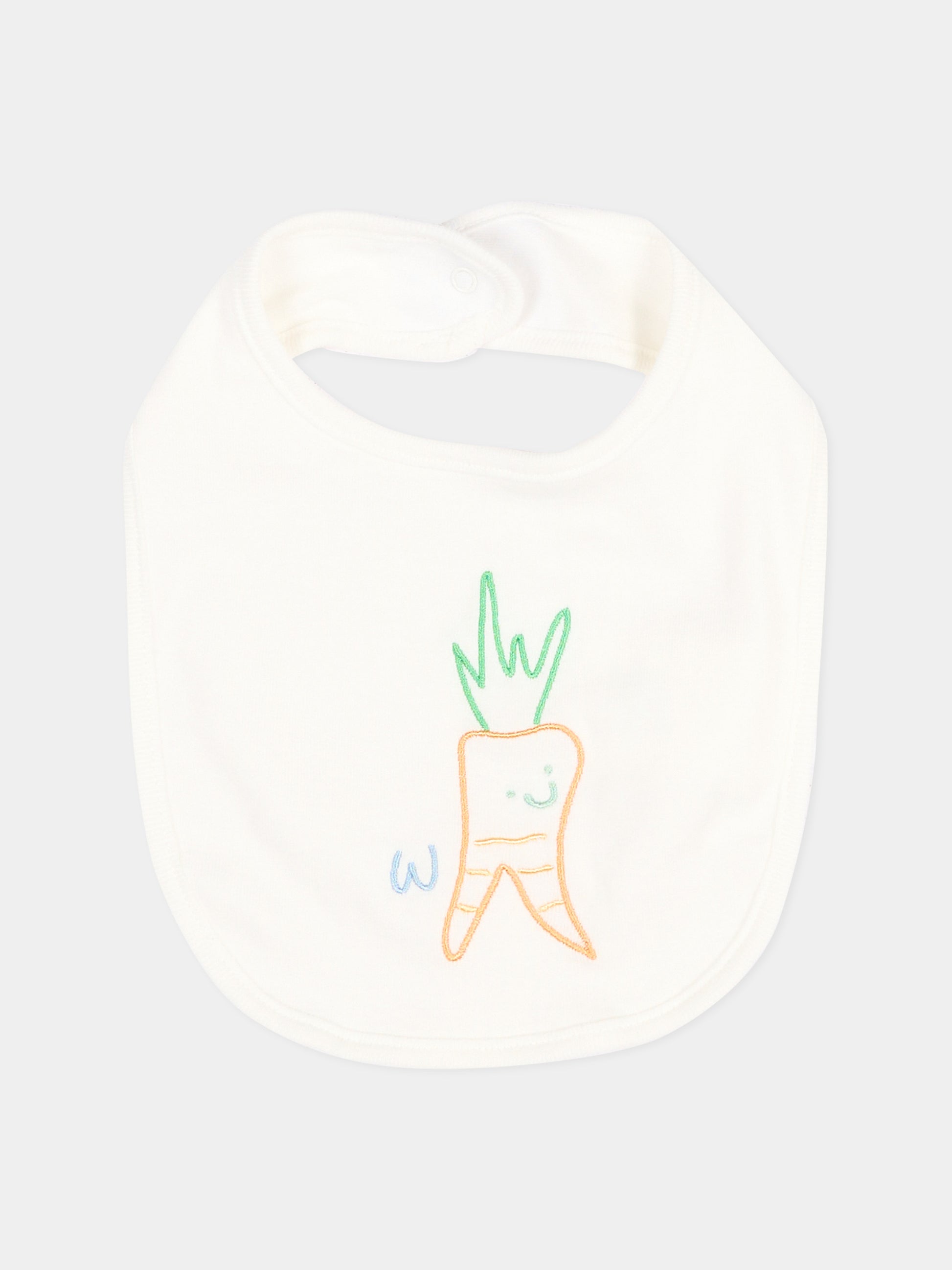 Bavaglino avorio per neonato con ricami,Stella Mccartney Kids,TVB630 Z0669 101