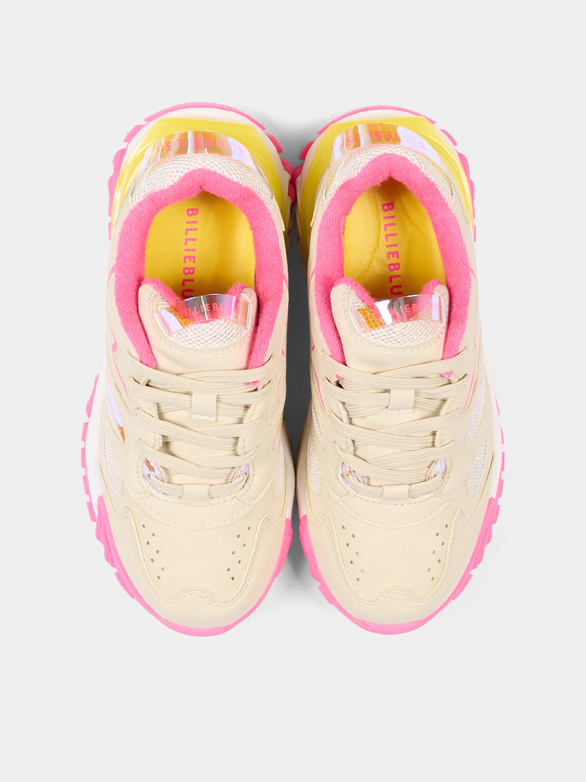 Sneakers beige per bambina con logo,Billieblush,U21991 148
