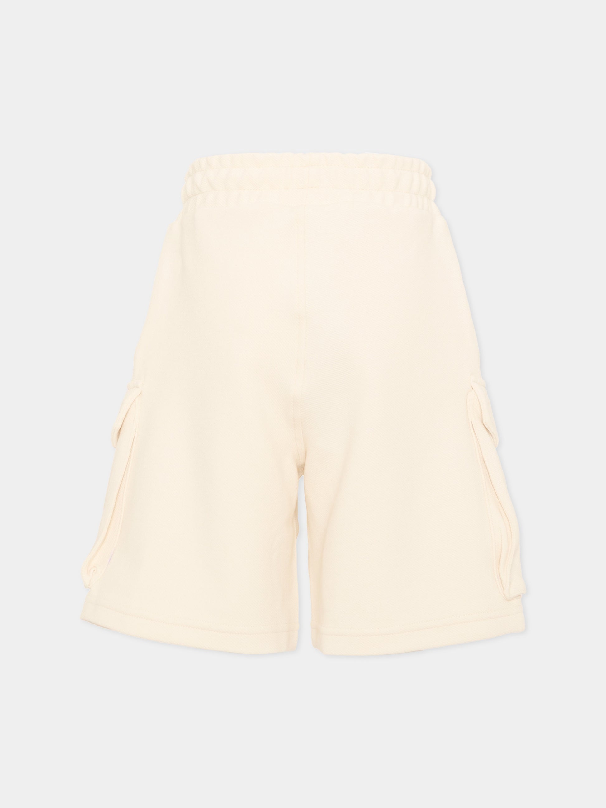 Shorts avorio per bambino con tasche cargo,Dkny,D62523 519