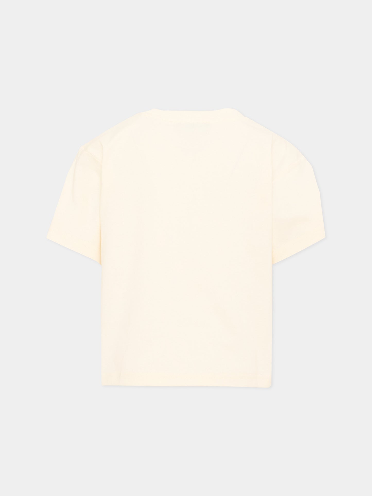 T-Shirt avorio per bambino con logo,Dkny,D62542 519