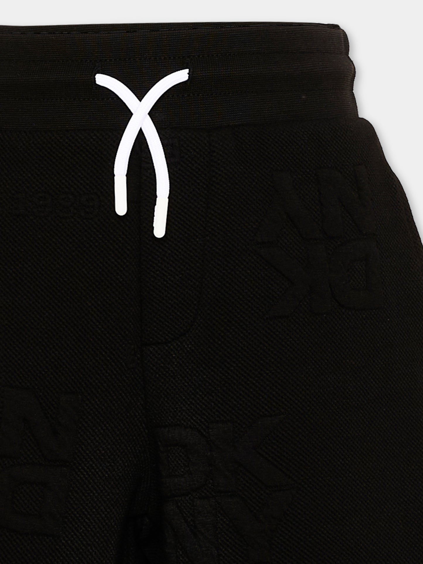 Shorts sportivi neri per bambino con logo,Dkny,D62525 09B