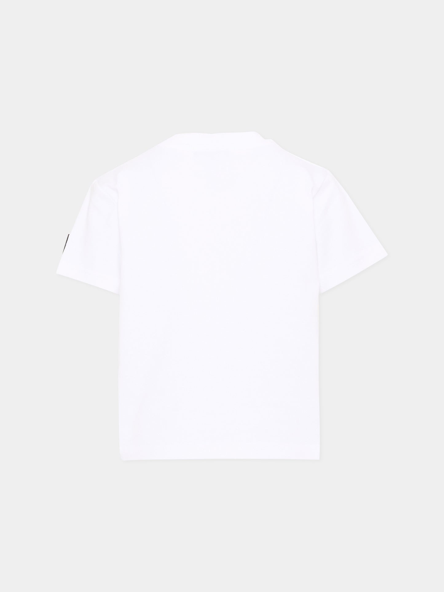 T-Shirt bianca per bambino con logo,Dkny,D62545 10P