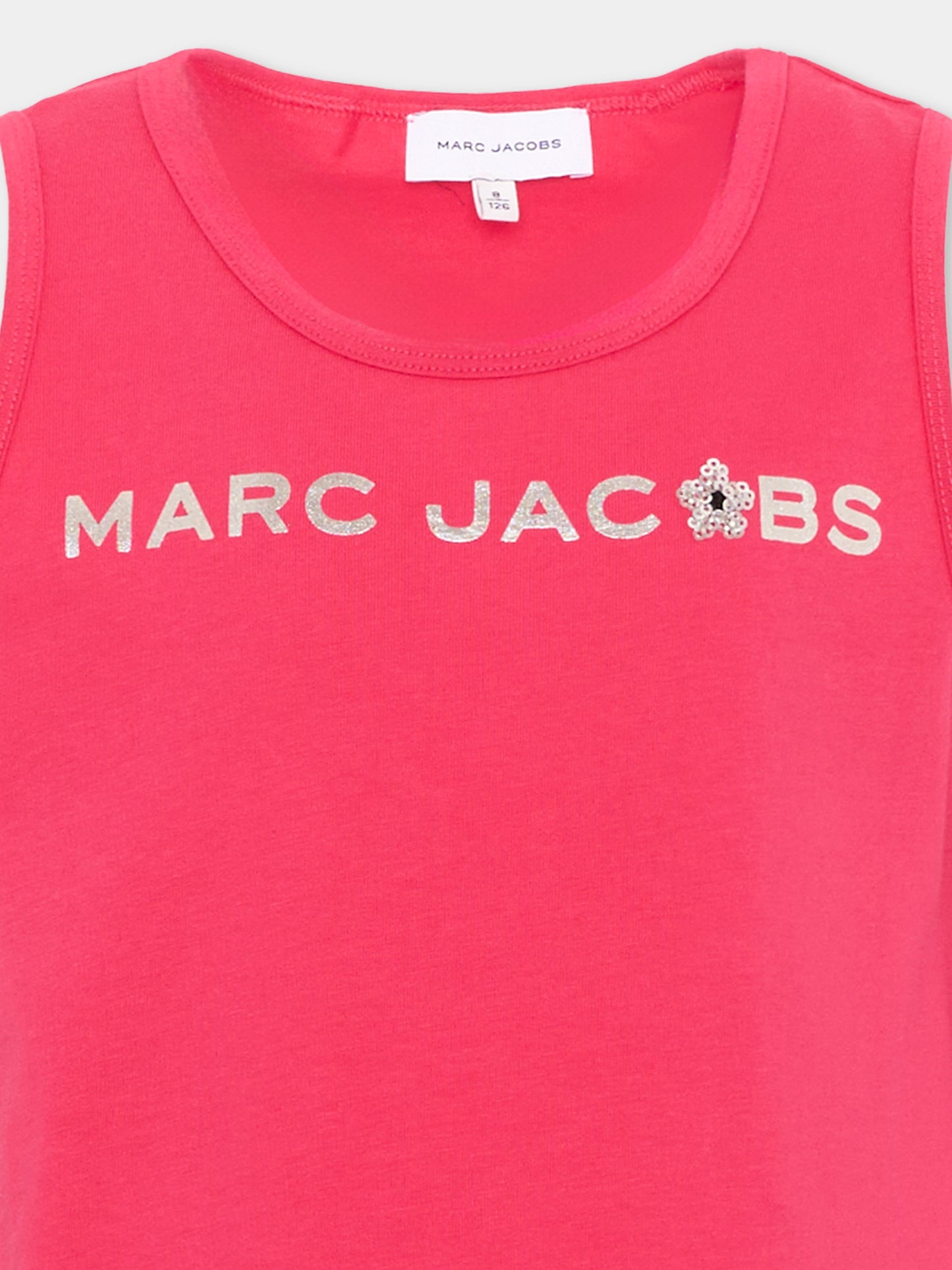 Canotta fucsia per bambina con logo,Marc Jacobs,W60744 437