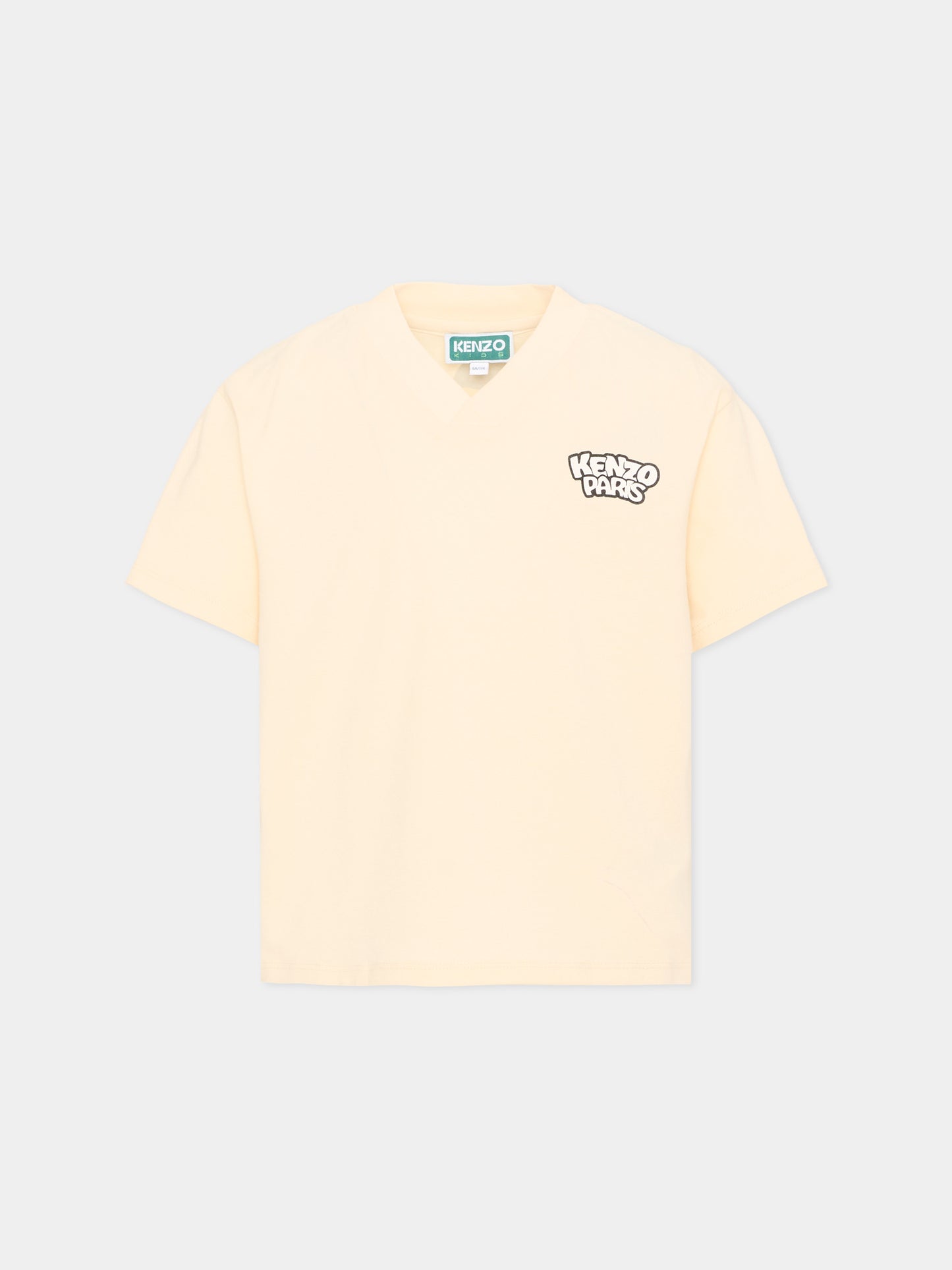 T-Shirt avorio per bambini con logo,Kenzo Kids,K61678 208