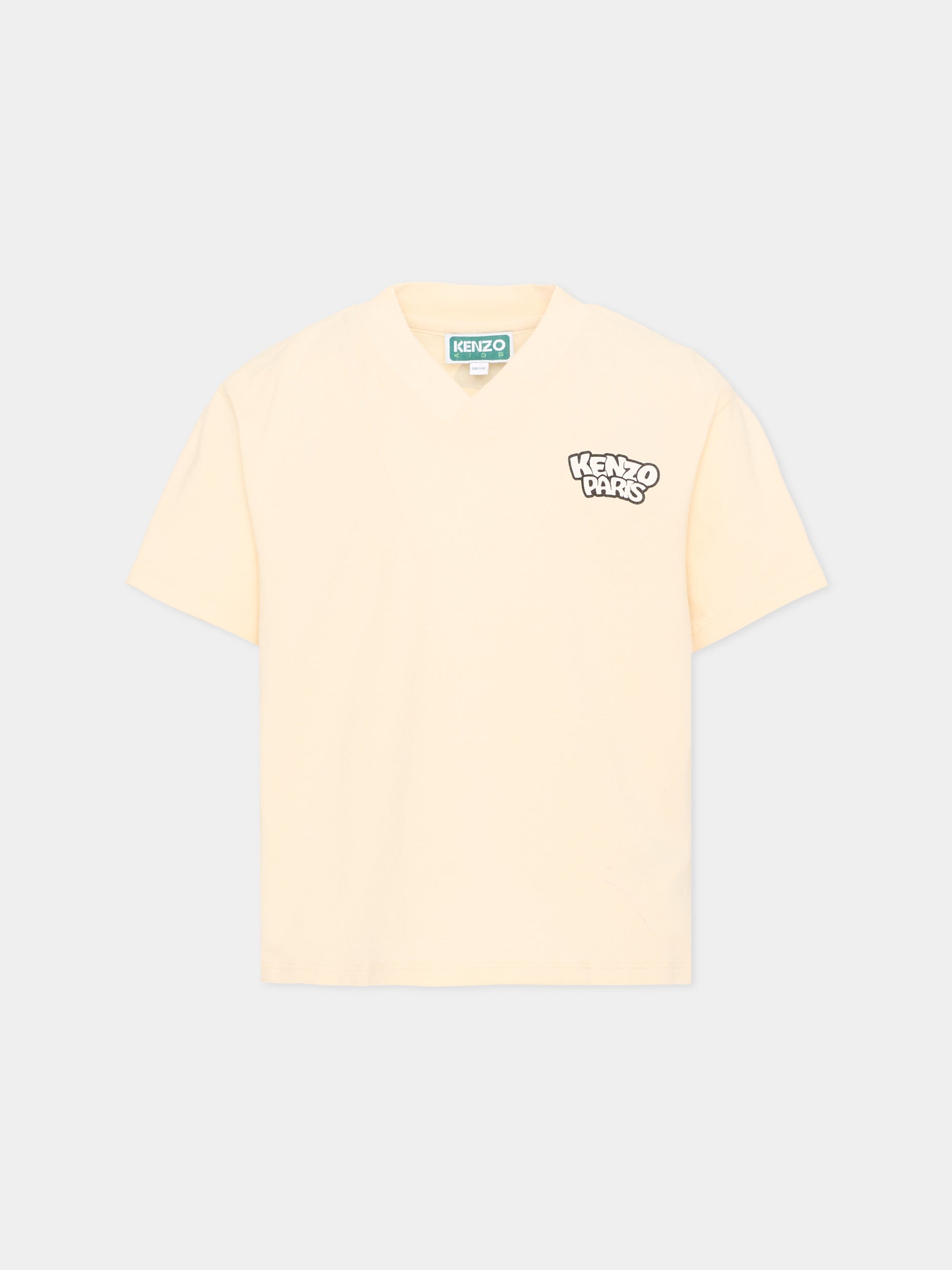 T-Shirt avorio per bambini con logo,Kenzo Kids,K61678 208